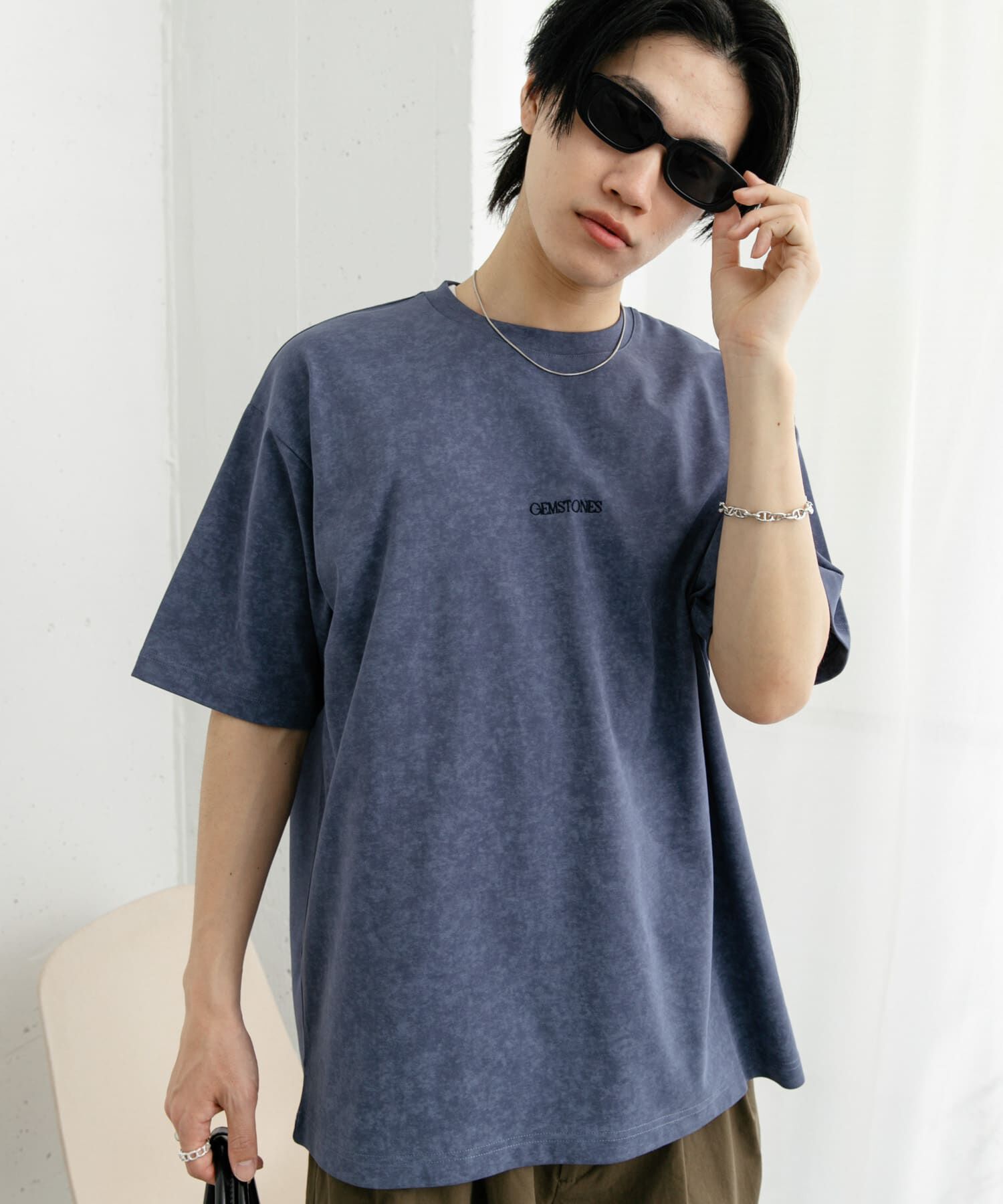 SENSE OF PLACE by URBAN RESEARCH「スノーダイクルーネックロゴTシャツ」|Tシャツ・カットソー|ブルー