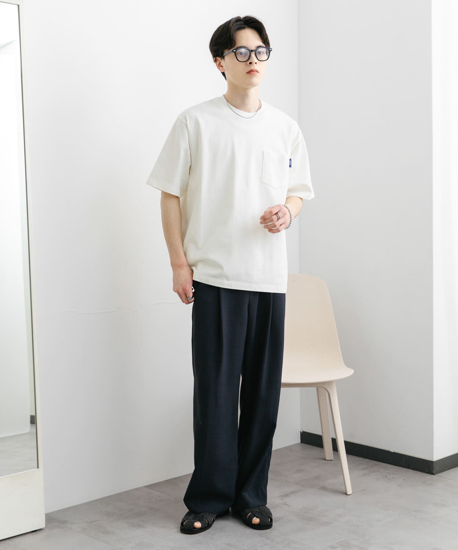 SENSE OF PLACE by URBAN RESEARCH「『WEB限定』『ﾕﾆｾｯｸｽ』ﾋﾟｽﾈｰﾑ付きﾎﾟｹｯﾄｼｮｰﾄｽﾘｰ 」|Tシャツ・カットソー|