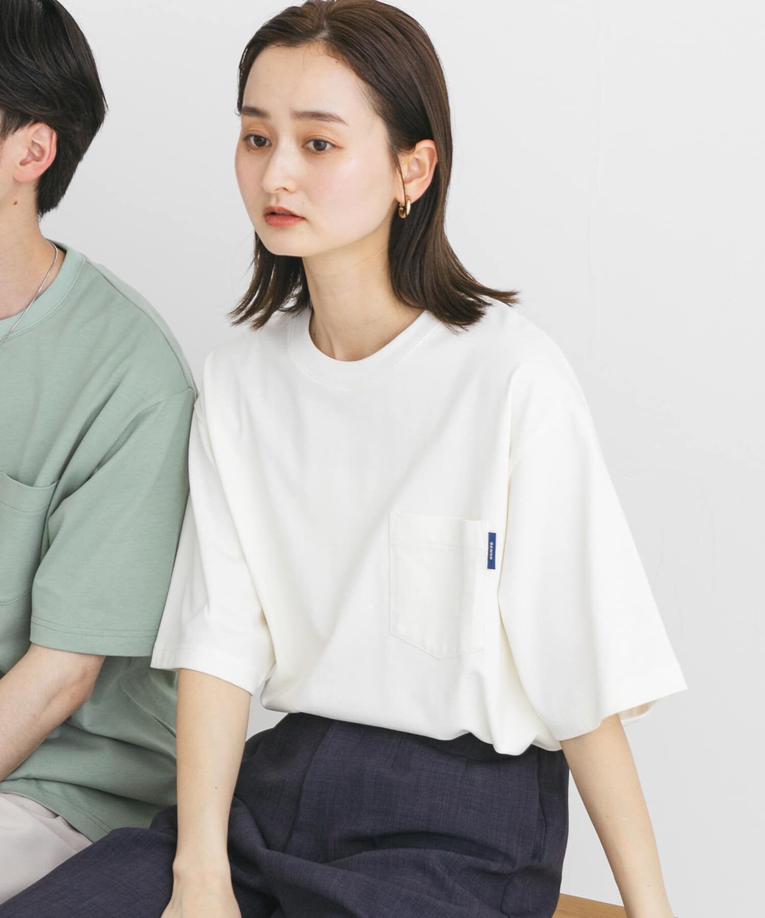 SENSE OF PLACE by URBAN RESEARCH「『WEB限定』『ﾕﾆｾｯｸｽ』ﾋﾟｽﾈｰﾑ付きﾎﾟｹｯﾄｼｮｰﾄｽﾘｰ 」|Tシャツ・カットソー|