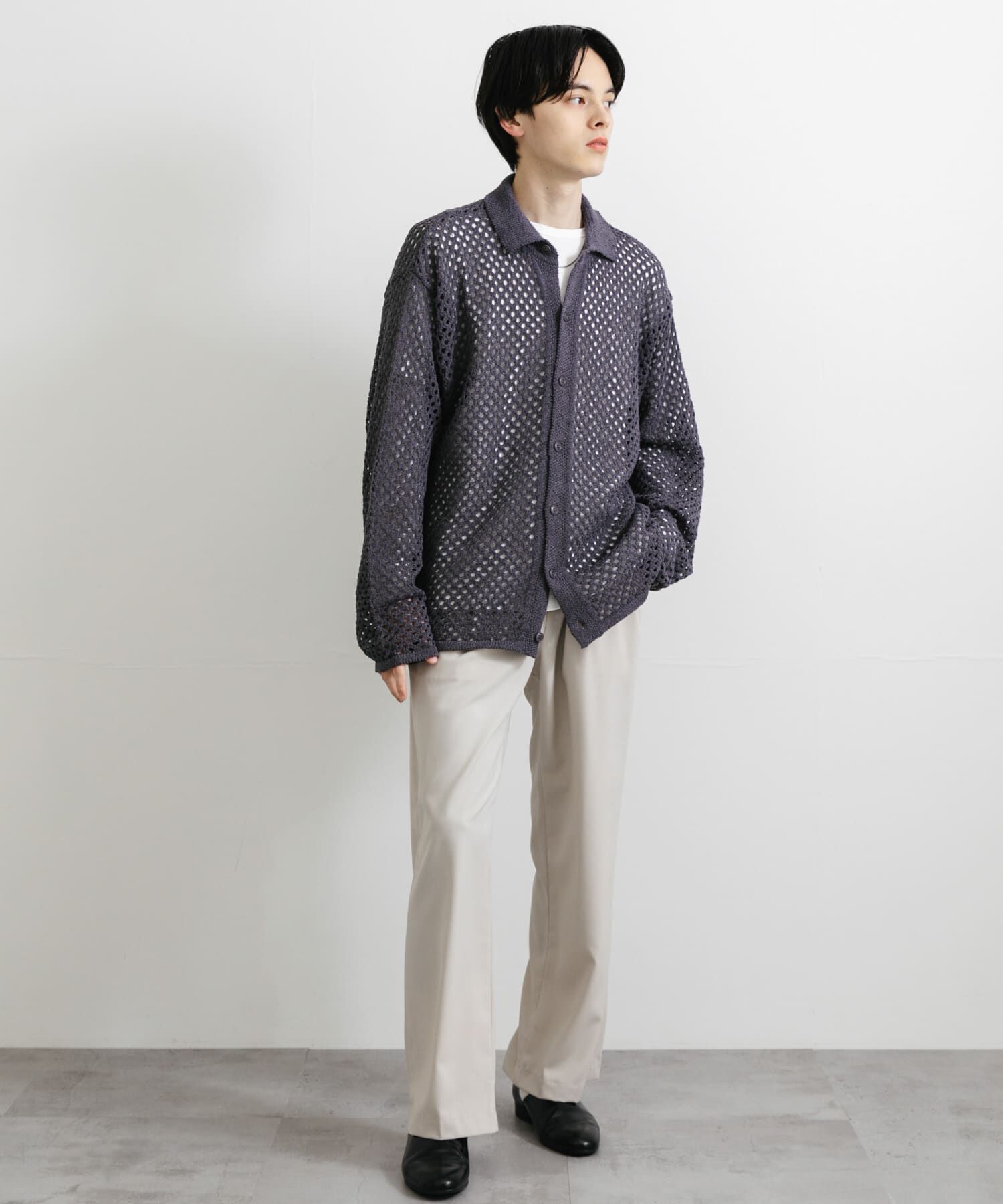 SENSE OF PLACE by URBAN RESEARCH「『ユニセックス』メッシュ衿付きカーディガン」|カーディガン|