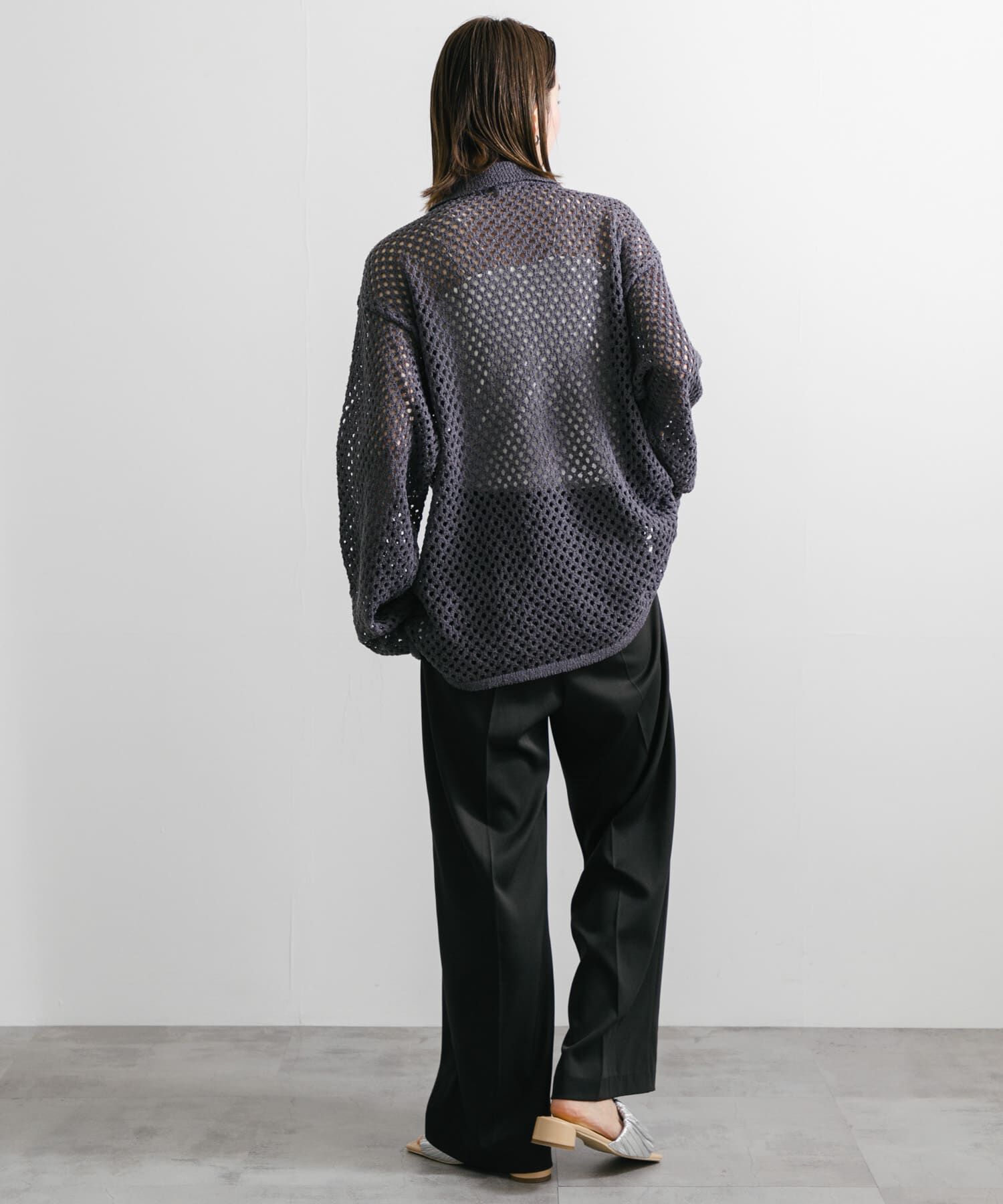 SENSE OF PLACE by URBAN RESEARCH「『ユニセックス』メッシュ衿付きカーディガン」|カーディガン|