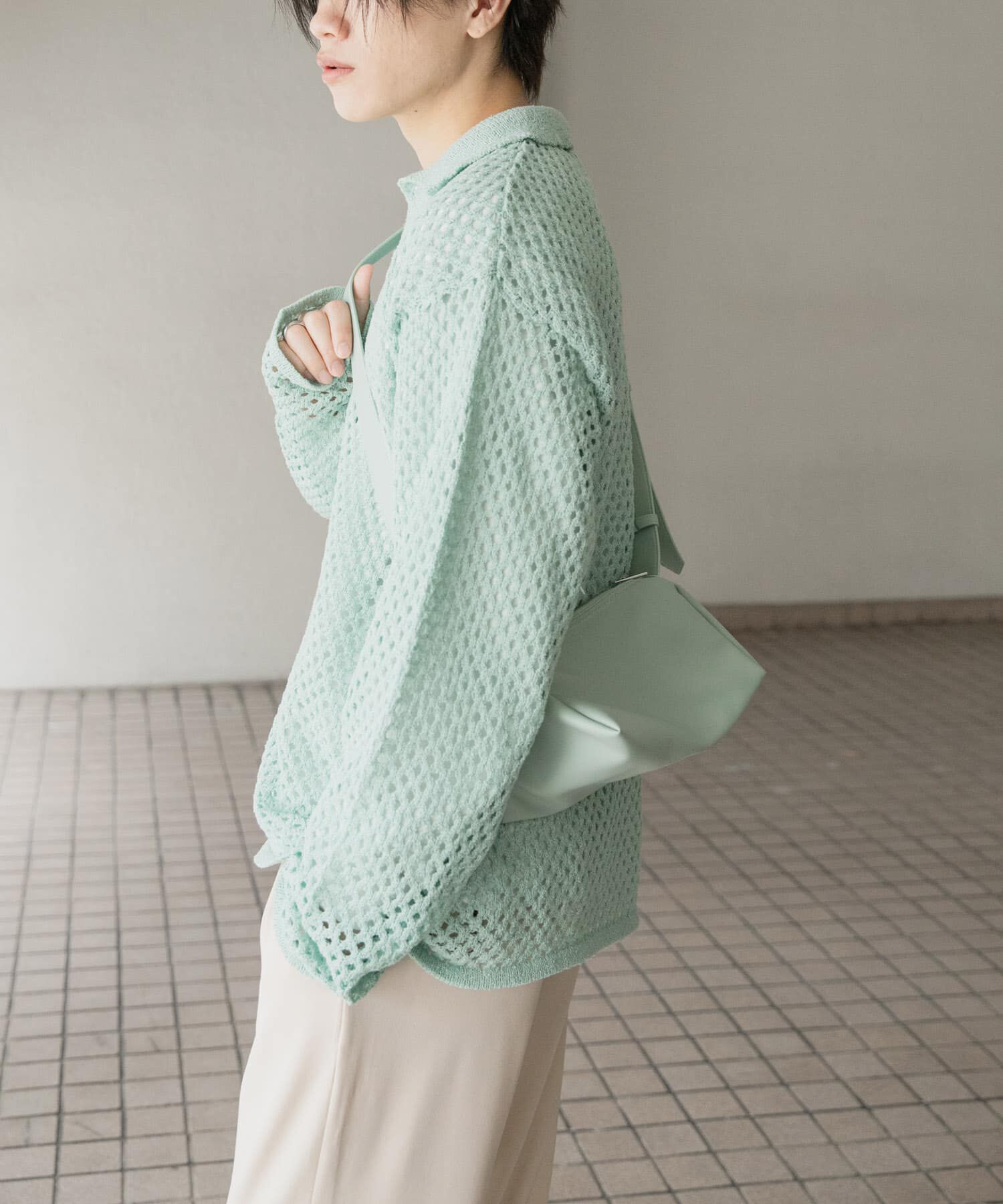 SENSE OF PLACE by URBAN RESEARCH「『ユニセックス』メッシュ衿付きカーディガン」|カーディガン|