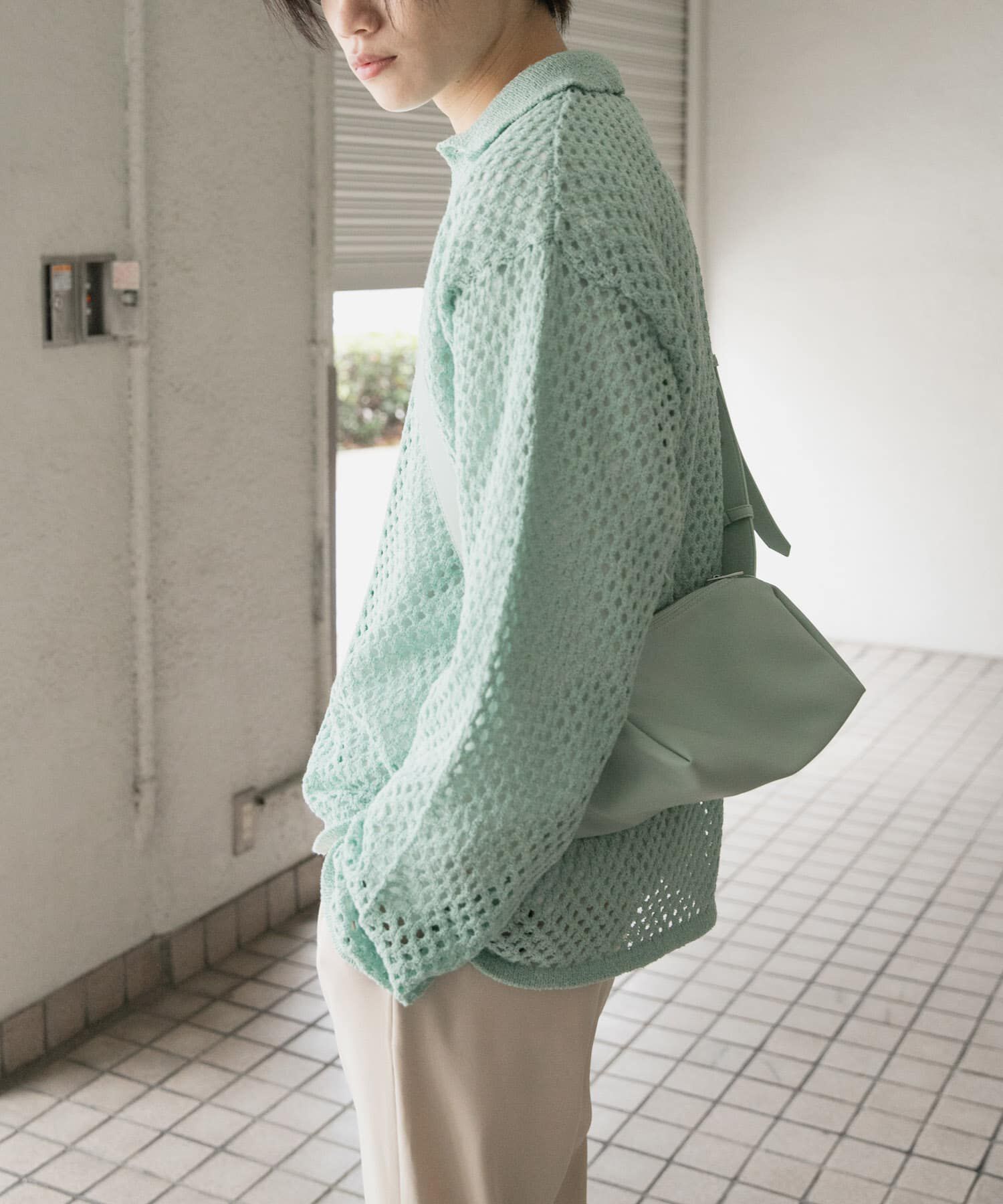 SENSE OF PLACE by URBAN RESEARCH「『ユニセックス』メッシュ衿付きカーディガン」|カーディガン|