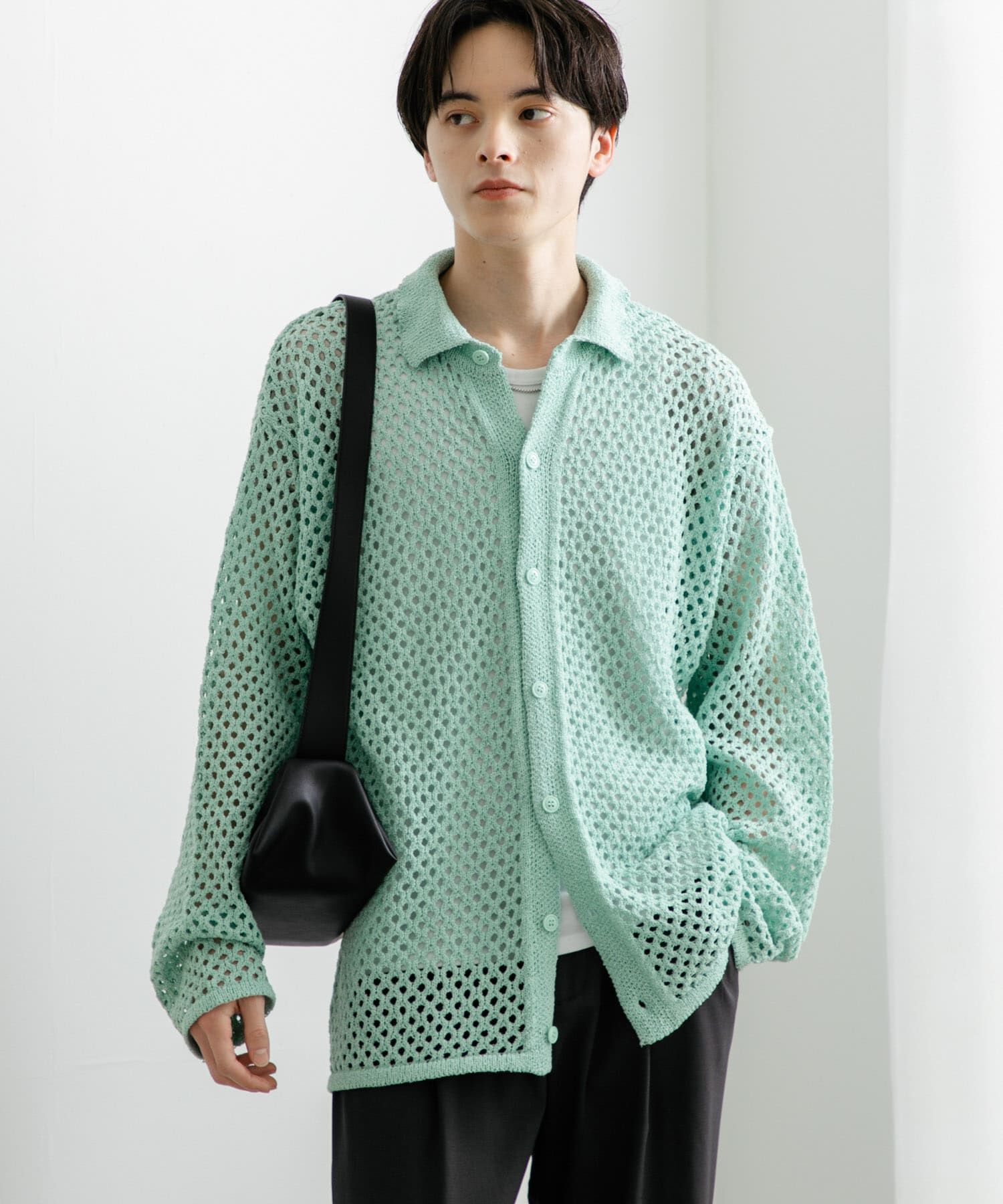 SENSE OF PLACE by URBAN RESEARCH「『ユニセックス』メッシュ衿付きカーディガン」|カーディガン|