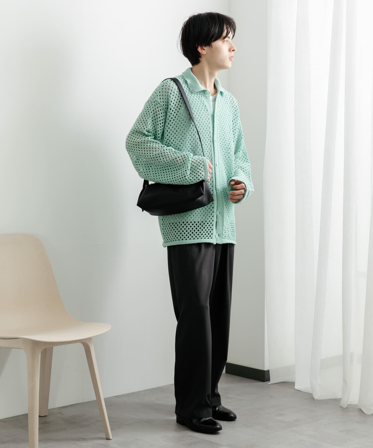 SENSE OF PLACE by URBAN RESEARCH「『ユニセックス』メッシュ衿付きカーディガン」|カーディガン|