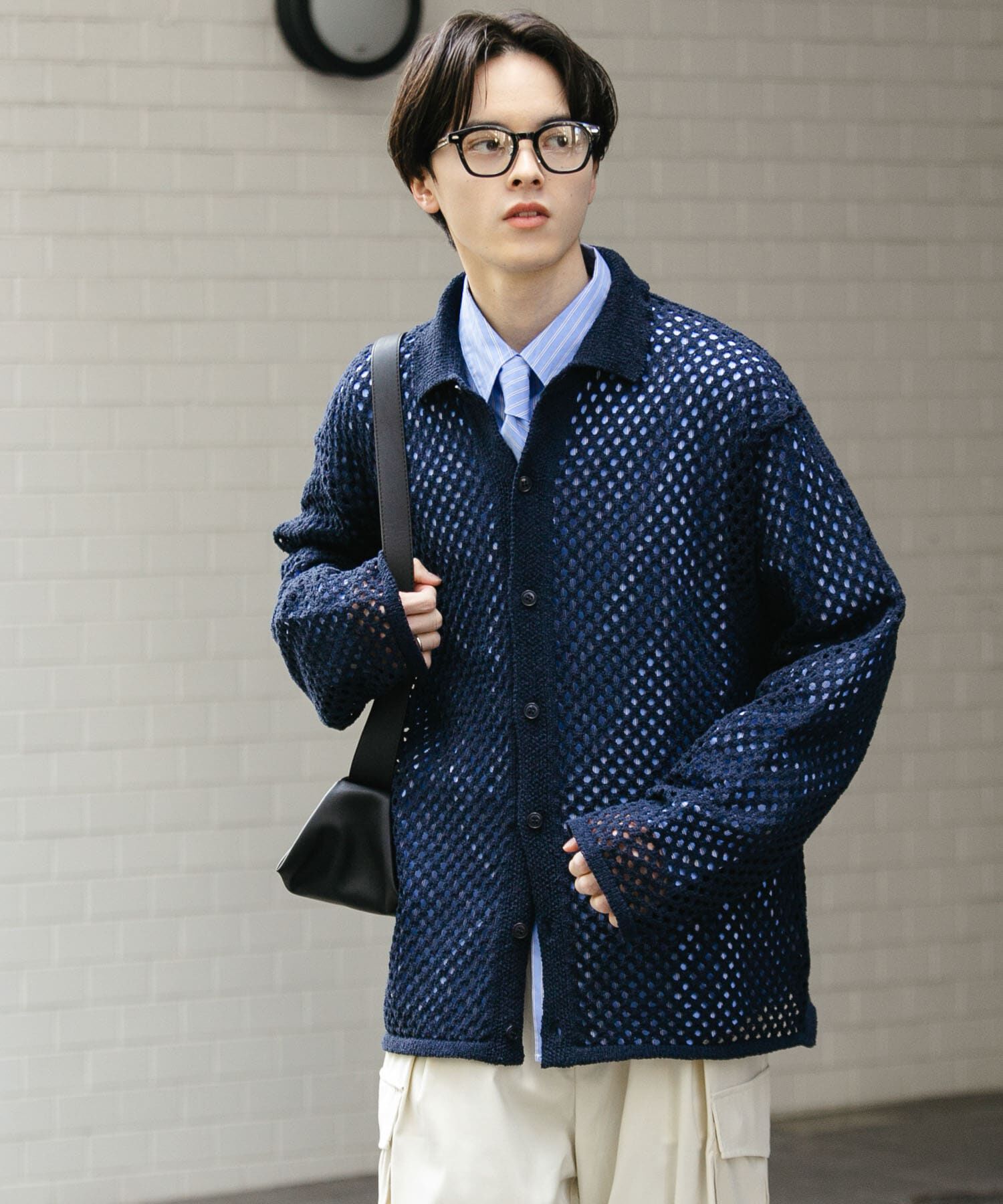 SENSE OF PLACE by URBAN RESEARCH「『ユニセックス』メッシュ衿付きカーディガン」|カーディガン|