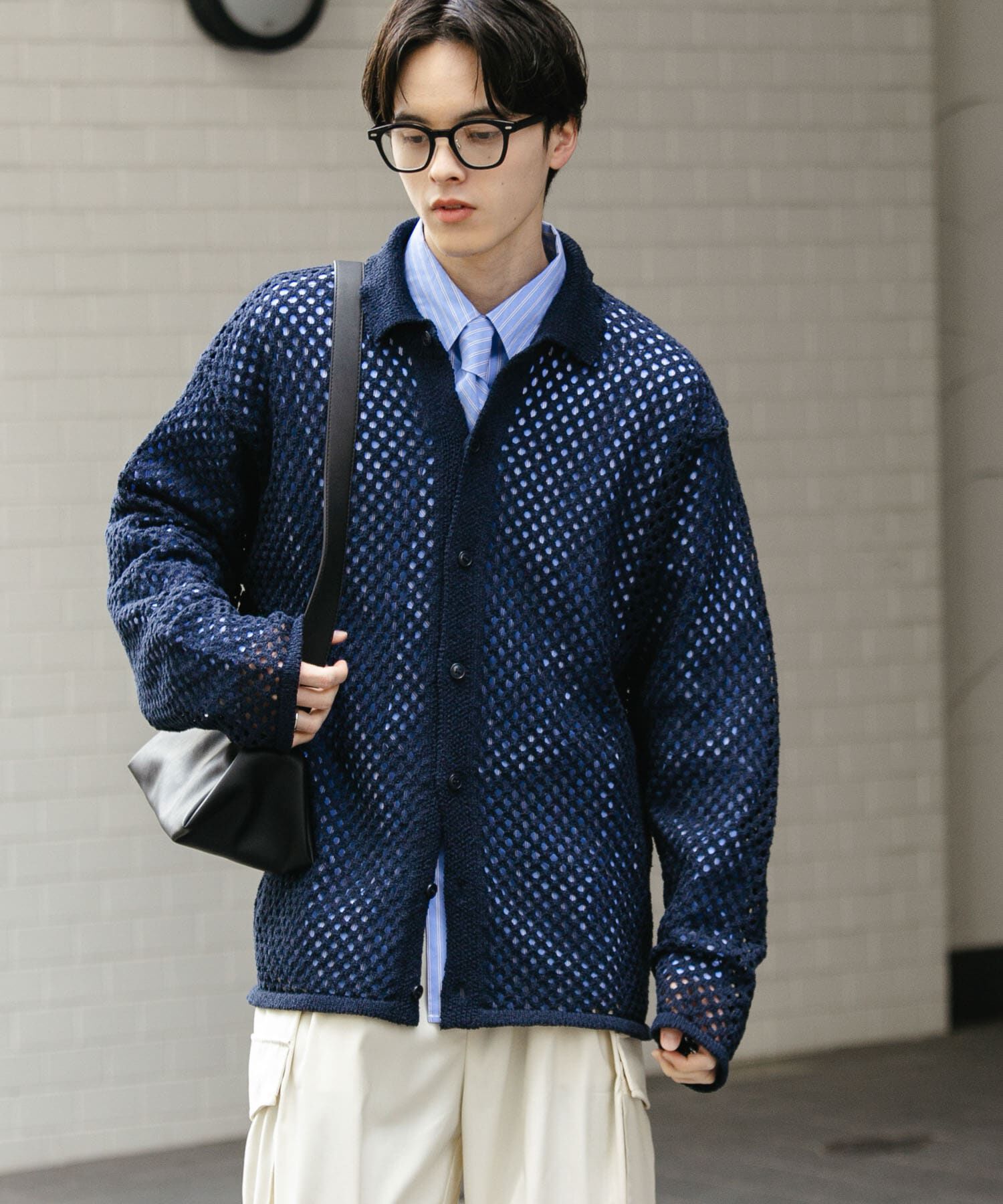 SENSE OF PLACE by URBAN RESEARCH「『ユニセックス』メッシュ衿付きカーディガン」|カーディガン|