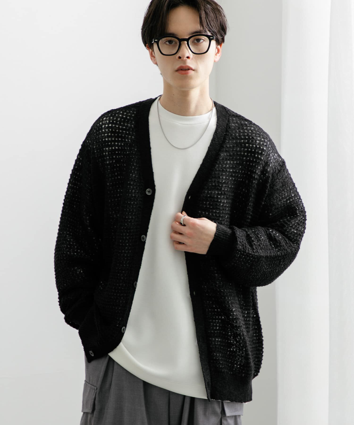 SENSE OF PLACE by URBAN RESEARCH「『ユニセックス』『洗濯可』シアーVネックカーディガン」|カーディガン|