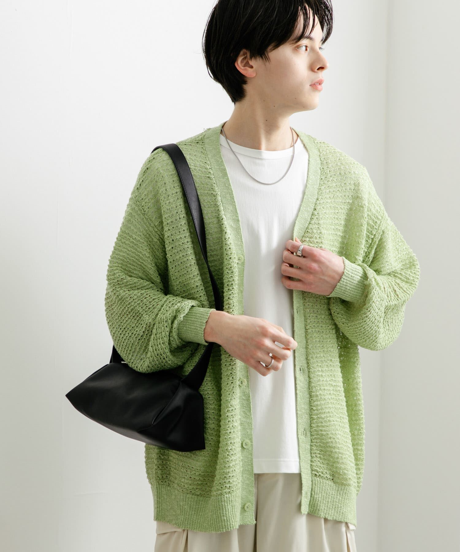 SENSE OF PLACE by URBAN RESEARCH「『ユニセックス』『洗濯可』シアーVネックカーディガン」|カーディガン|