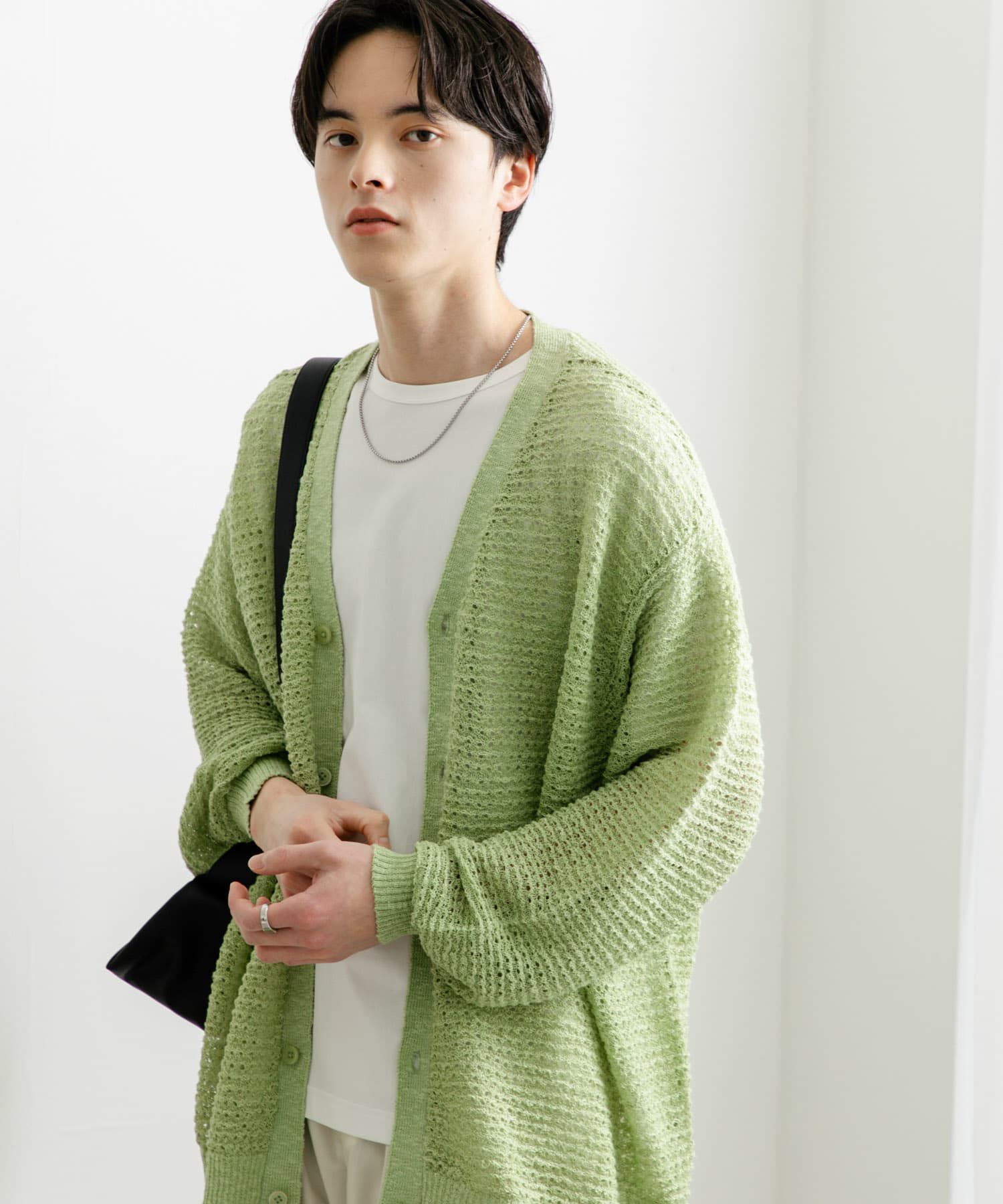 SENSE OF PLACE by URBAN RESEARCH「『ユニセックス』『洗濯可』シアーVネックカーディガン」|カーディガン|