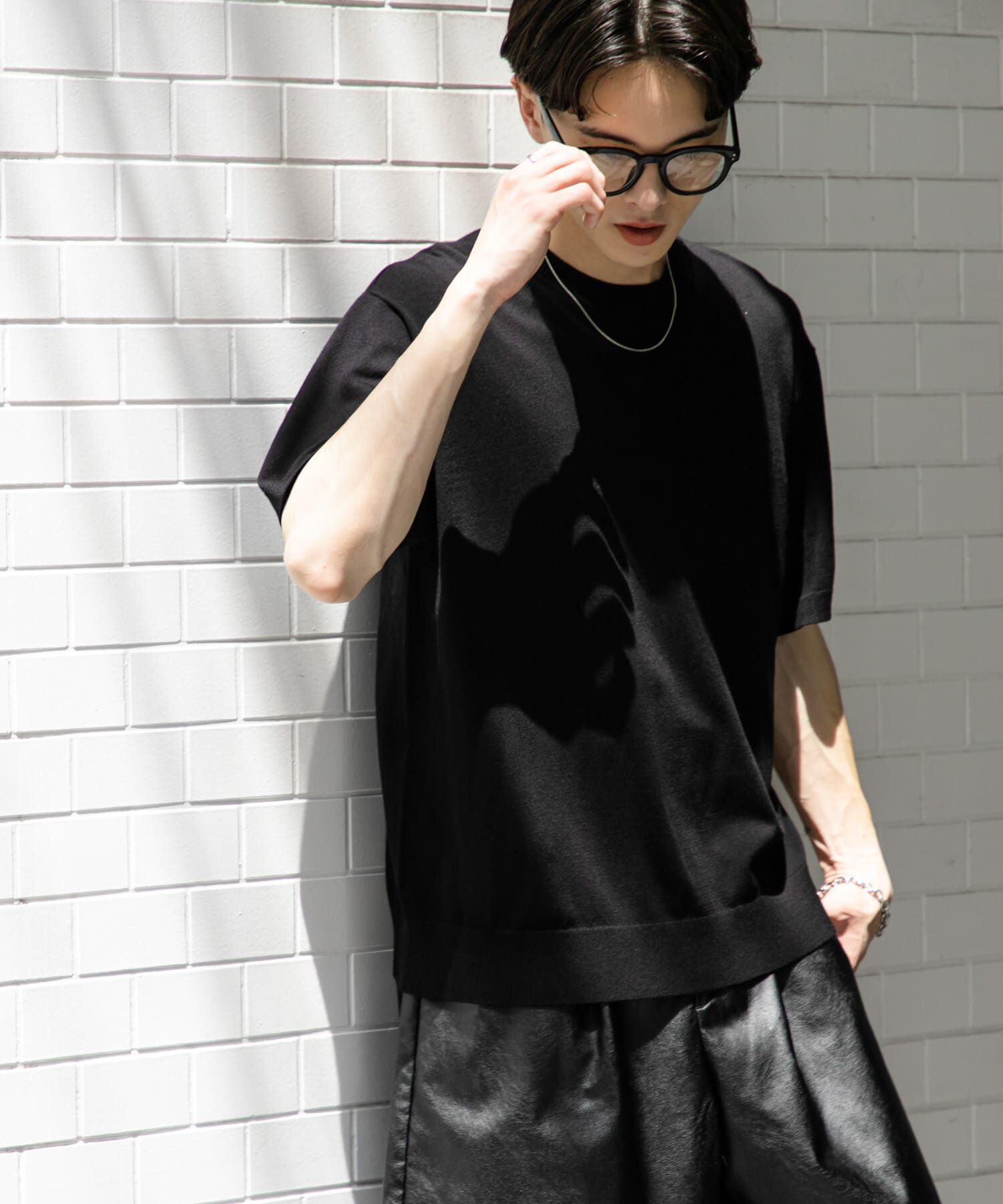 SENSE OF PLACE by URBAN RESEARCH「クルーネックニットショートスリーブTシャツ」|ニット・セーター|