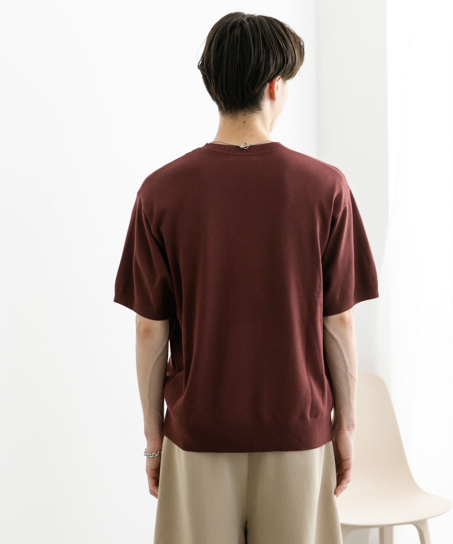 SENSE OF PLACE by URBAN RESEARCH「クルーネックニットショートスリーブTシャツ」|ニット・セーター|
