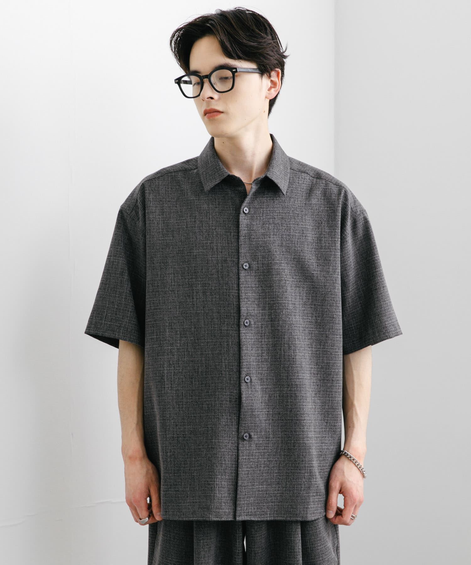 SENSE OF PLACE by URBAN RESEARCH「メランジレギュラーカラーショートスリーブシャツ」|シャツ・ブラウス|