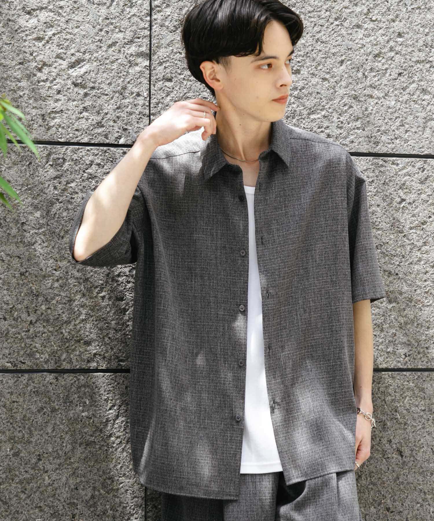 SENSE OF PLACE by URBAN RESEARCH「メランジレギュラーカラーショートスリーブシャツ」|シャツ・ブラウス|