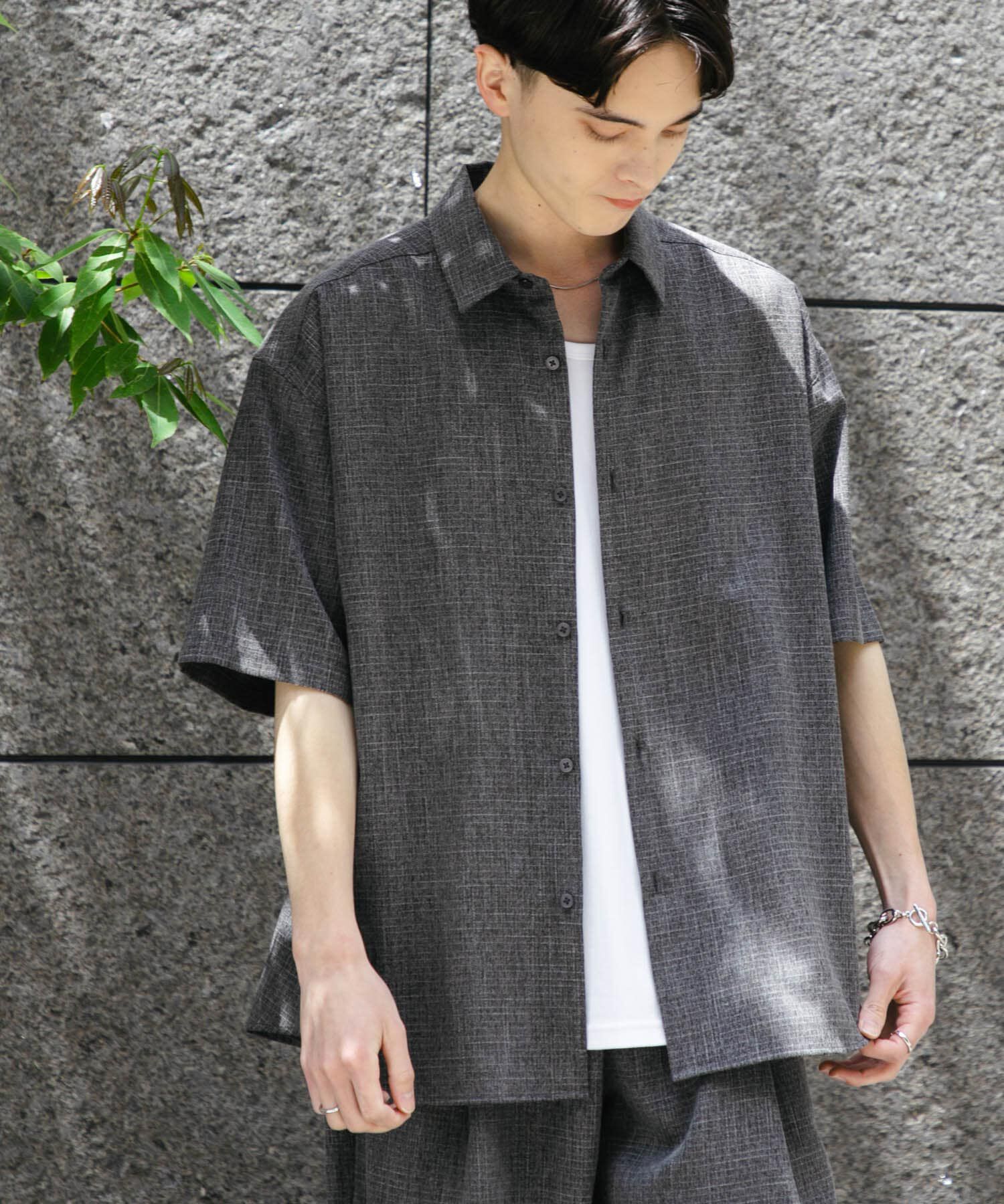 SENSE OF PLACE by URBAN RESEARCH「メランジレギュラーカラーショートスリーブシャツ」|シャツ・ブラウス|