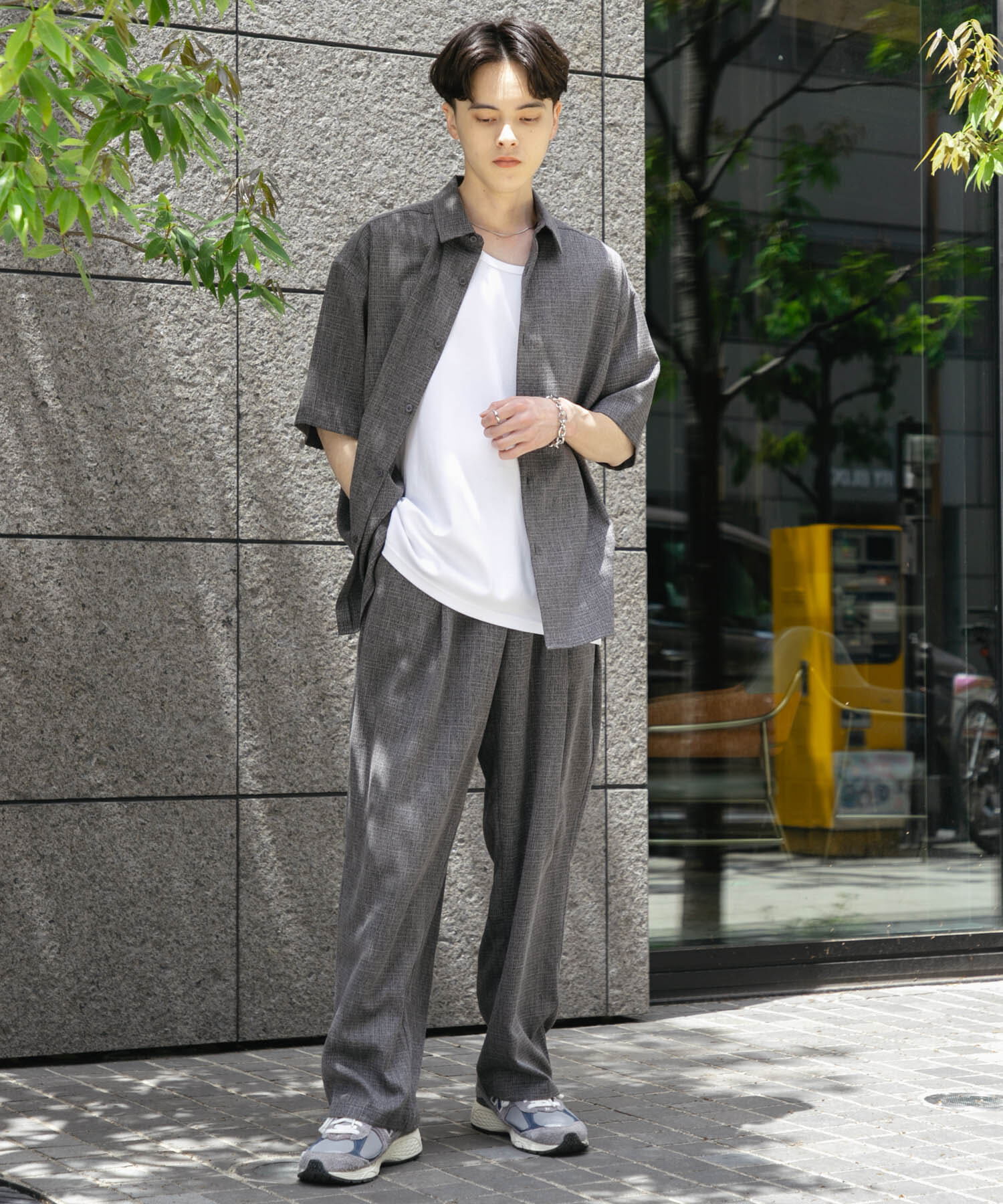 SENSE OF PLACE by URBAN RESEARCH「メランジレギュラーカラーショートスリーブシャツ」|シャツ・ブラウス|