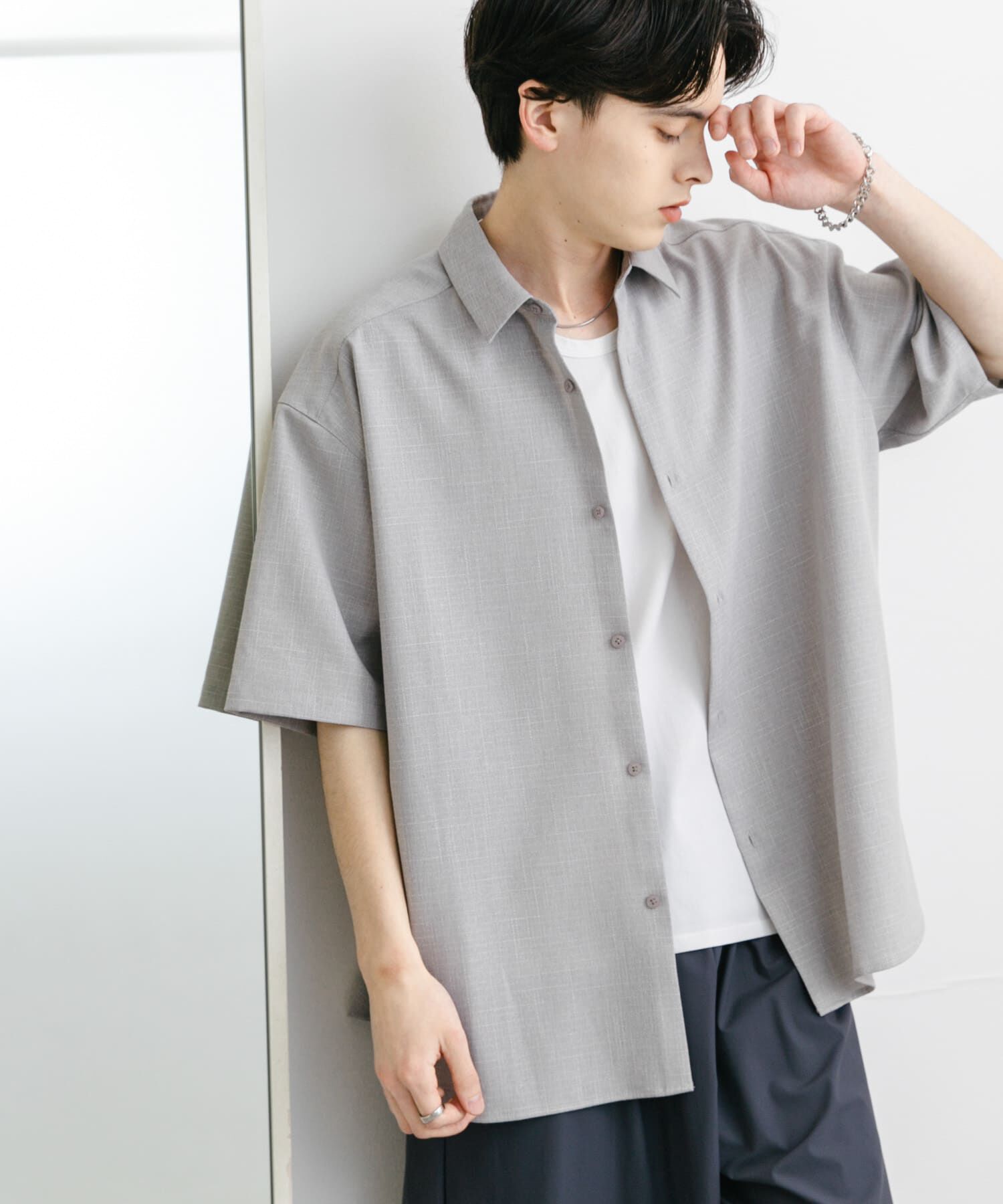 SENSE OF PLACE by URBAN RESEARCH「メランジレギュラーカラーショートスリーブシャツ」|シャツ・ブラウス|