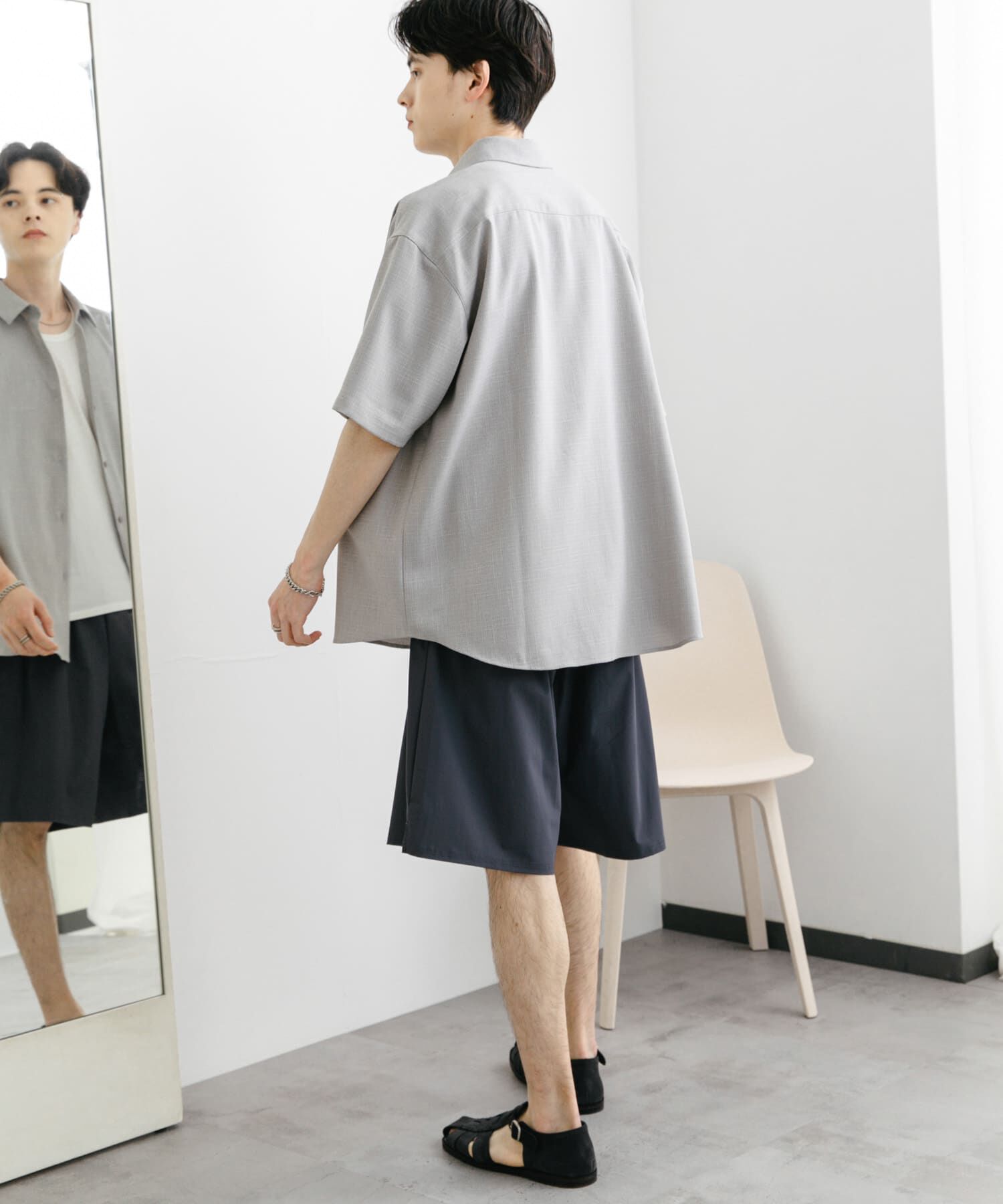 SENSE OF PLACE by URBAN RESEARCH「メランジレギュラーカラーショートスリーブシャツ」|シャツ・ブラウス|