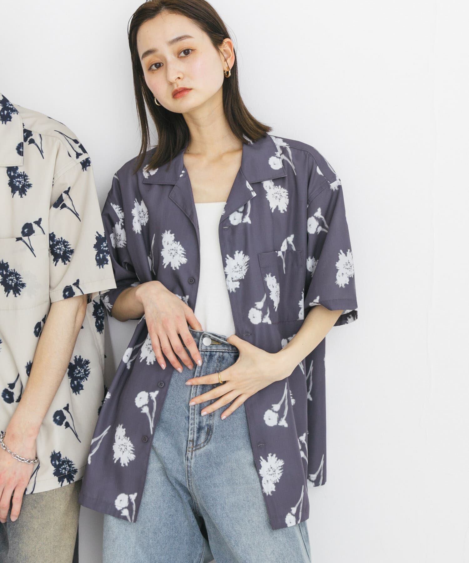 SENSE OF PLACE by URBAN RESEARCH「『ユニセックス』ボタニカルオープンカラーショートスリーブシャツ」|シャツ・ブラウス|