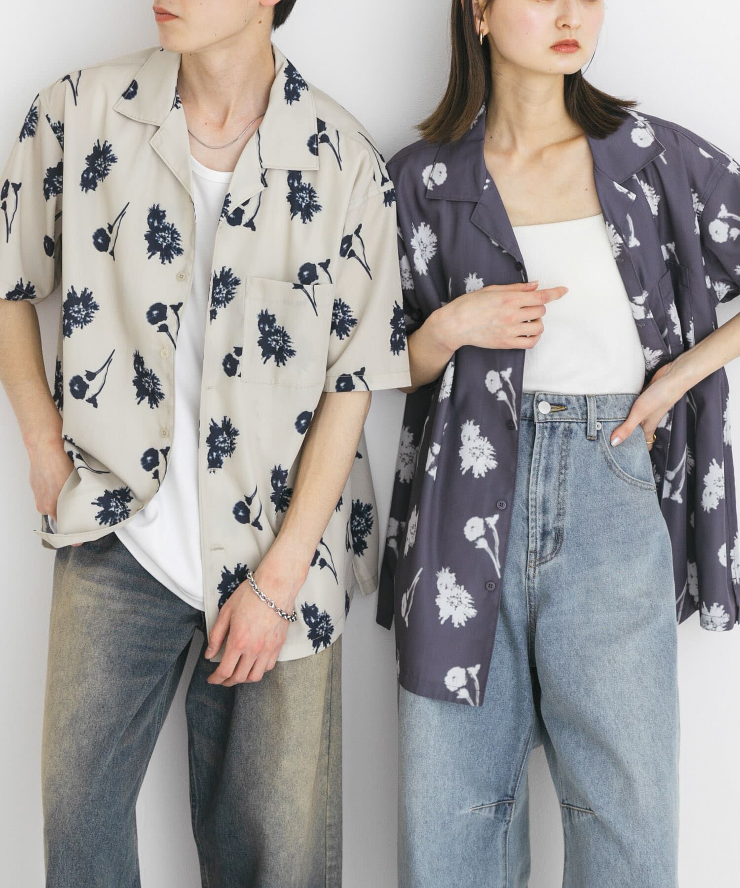 SENSE OF PLACE by URBAN RESEARCH「『ユニセックス』ボタニカルオープンカラーショートスリーブシャツ」|シャツ・ブラウス|
