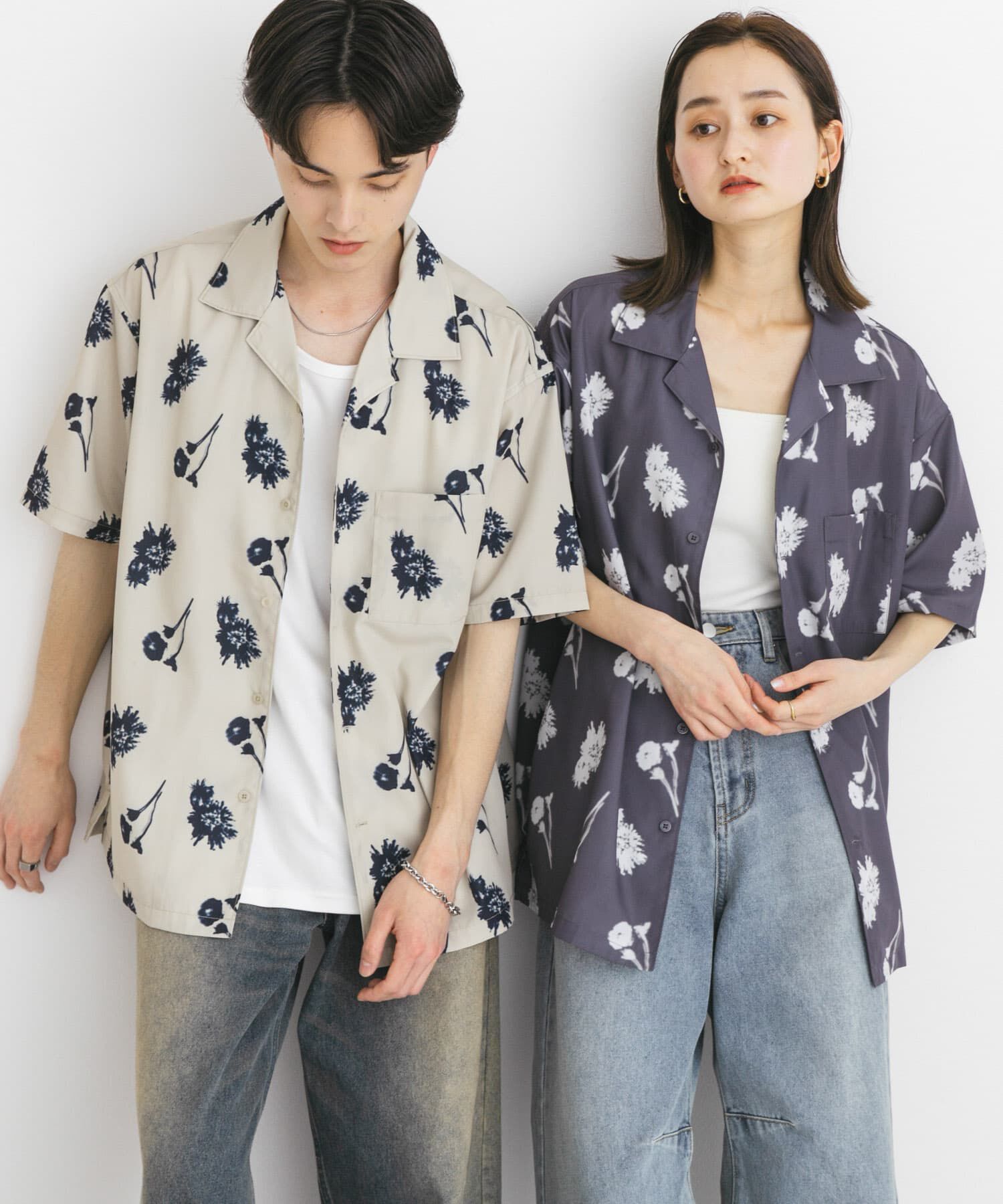 SENSE OF PLACE by URBAN RESEARCH「『ユニセックス』ボタニカルオープンカラーショートスリーブシャツ」|シャツ・ブラウス|