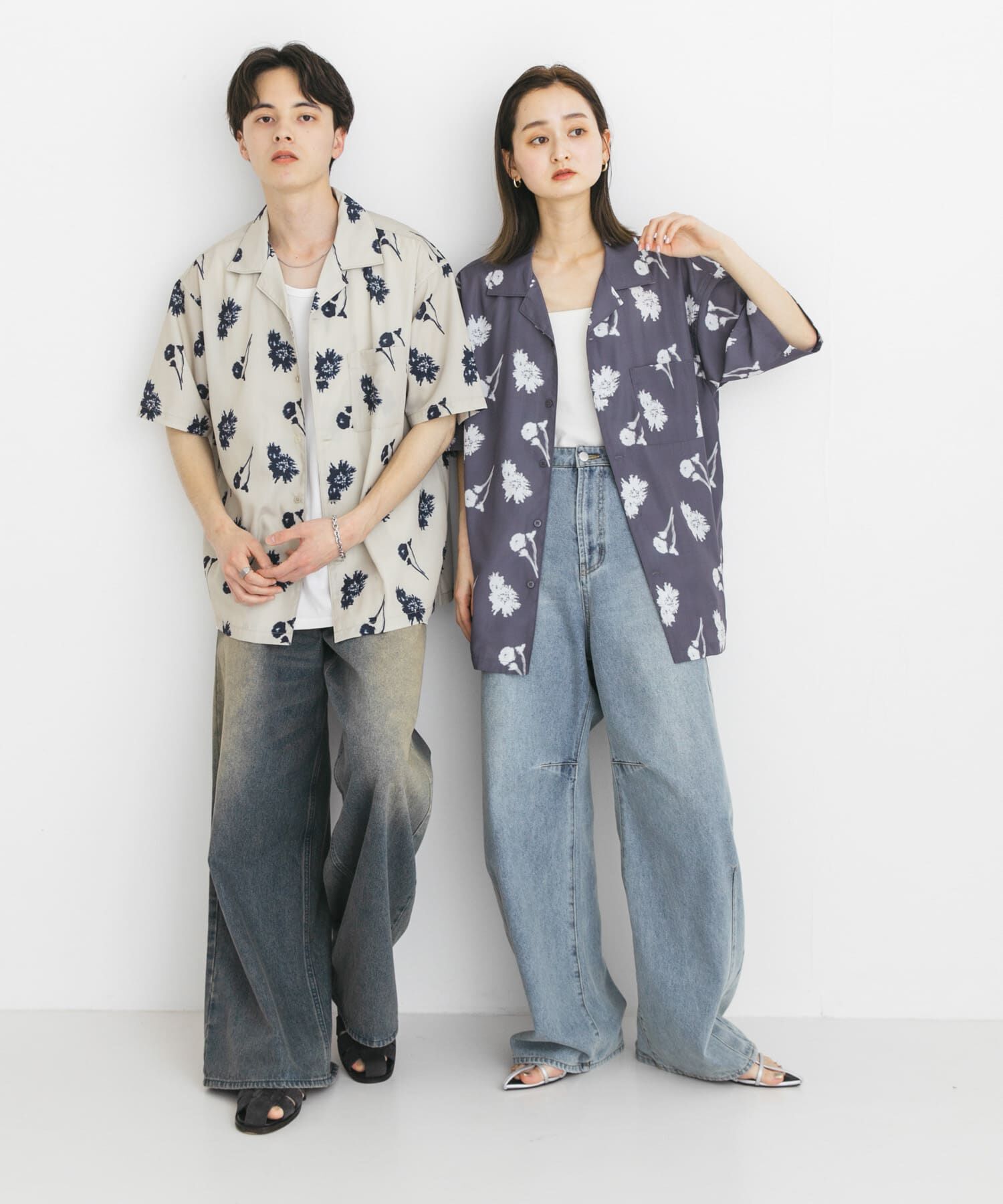 SENSE OF PLACE by URBAN RESEARCH「『ユニセックス』ボタニカルオープンカラーショートスリーブシャツ」|シャツ・ブラウス|