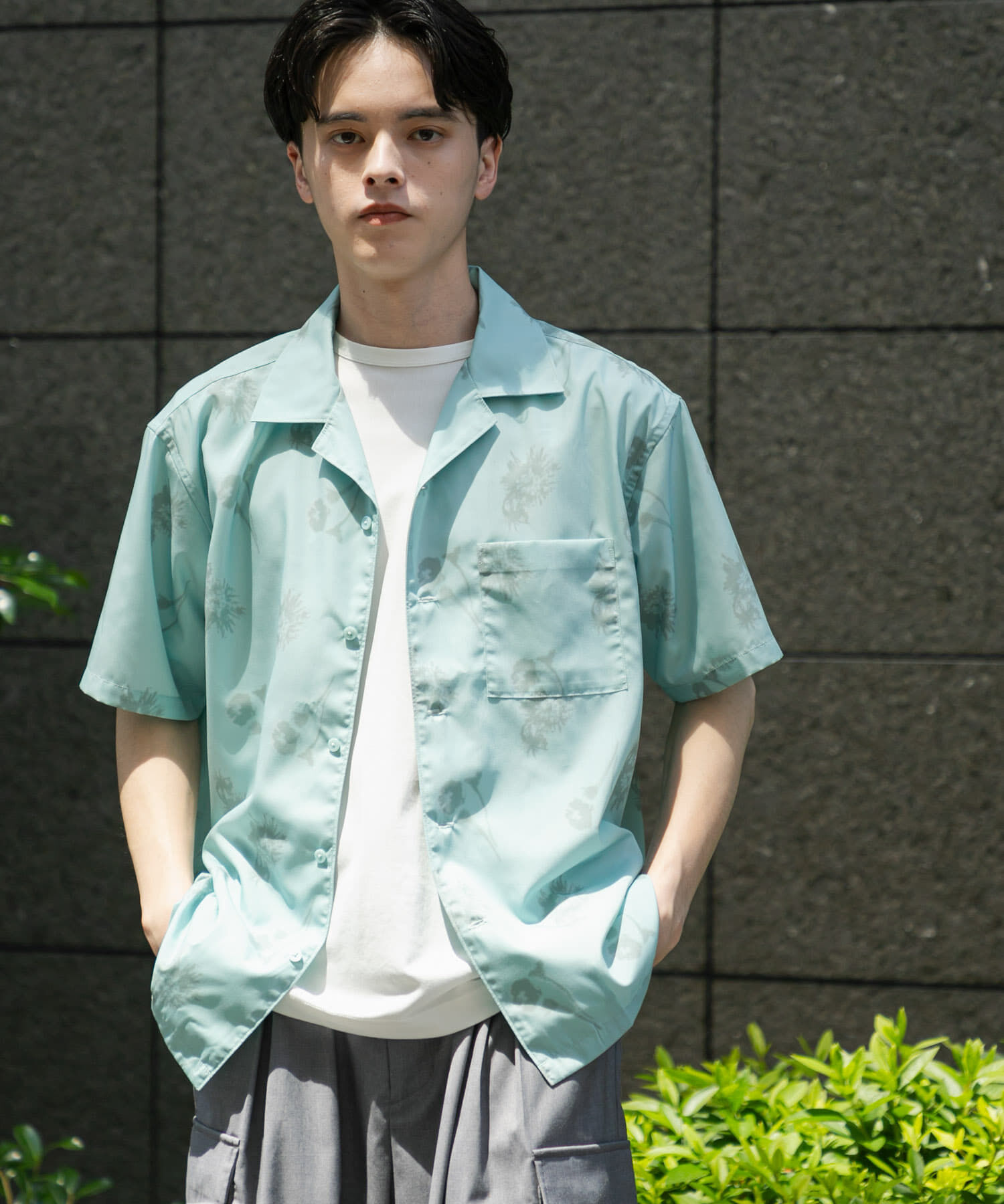 SENSE OF PLACE by URBAN RESEARCH「『ユニセックス』ボタニカルオープンカラーショートスリーブシャツ」|シャツ・ブラウス|