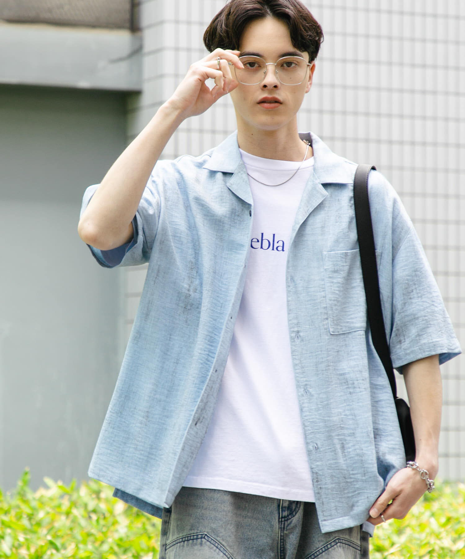 SENSE OF PLACE by URBAN RESEARCH「マーブルオープンカラーショートスリーブシャツ」|シャツ・ブラウス|