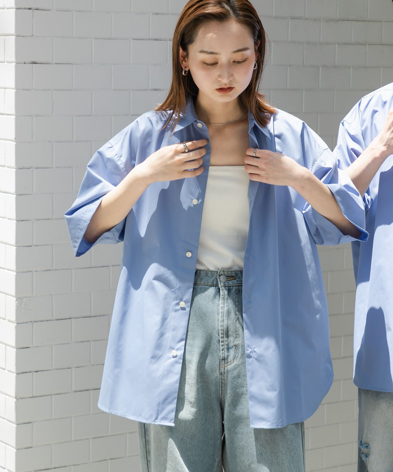 SENSE OF PLACE by URBAN RESEARCH「『ﾕﾆｾｯｸｽ』ﾘﾗｯｸｽﾌｨｯﾄﾚｷﾞｭﾗｰｶﾗｰｼｮｰﾄｽﾘｰ 」|シャツ・ブラウス|