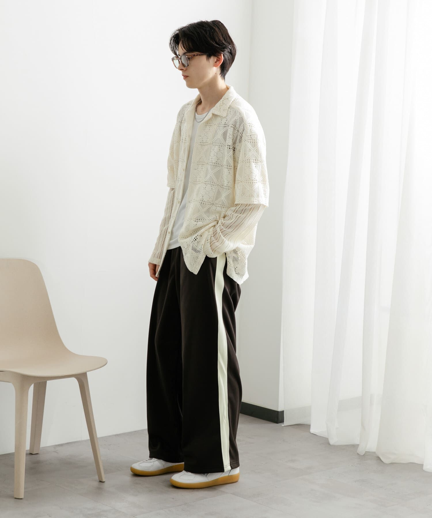 SENSE OF PLACE by URBAN RESEARCH「レースフェイクレイヤードロングスリーブシャツ」|シャツ・ブラウス|