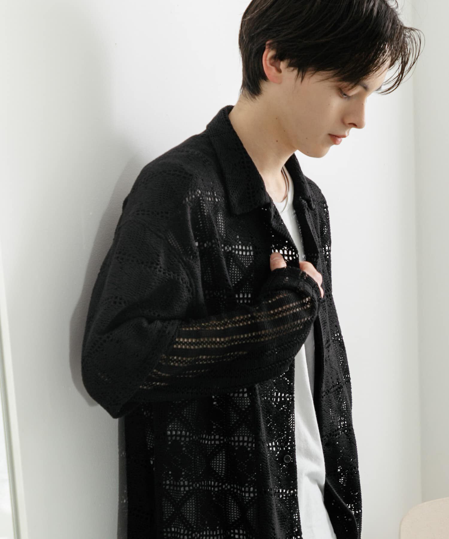 SENSE OF PLACE by URBAN RESEARCH「レースフェイクレイヤードロングスリーブシャツ」|シャツ・ブラウス|