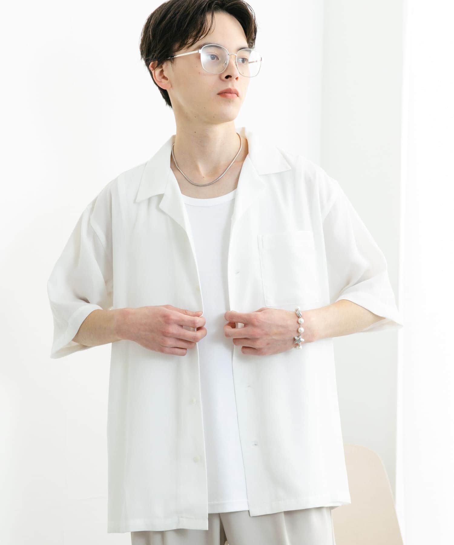 SENSE OF PLACE by URBAN RESEARCH「『ユニセックス』シアーヨウリュウオープンカラーシャツ」|シャツ・ブラウス|