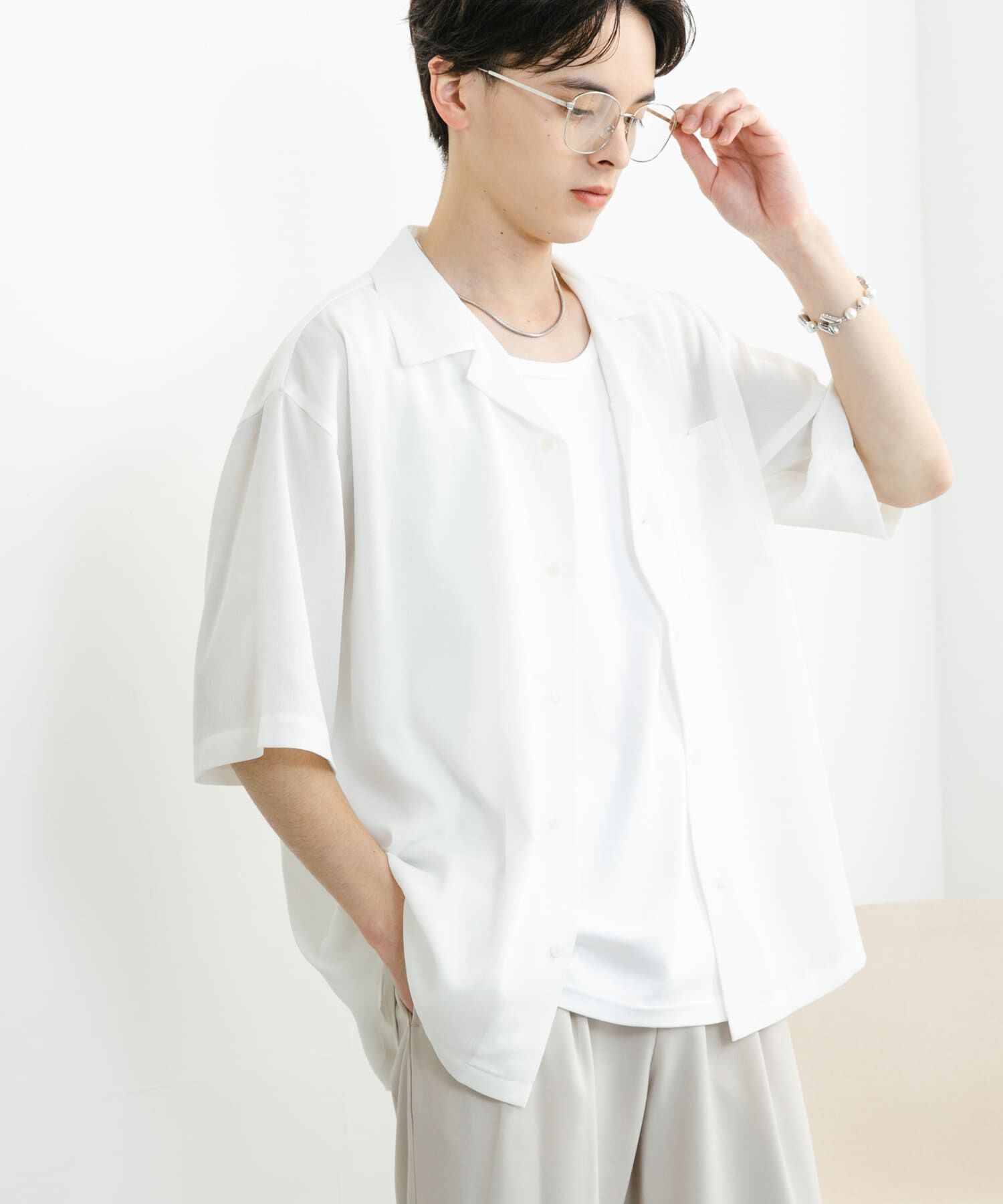 SENSE OF PLACE by URBAN RESEARCH「『ユニセックス』シアーヨウリュウオープンカラーシャツ」|シャツ・ブラウス|