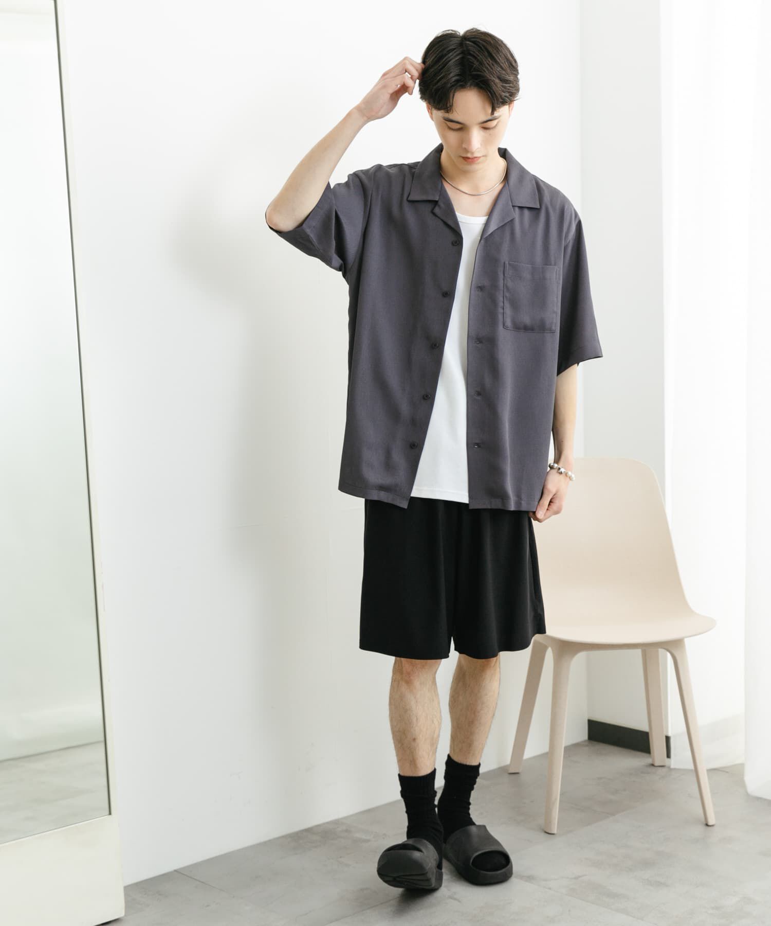 SENSE OF PLACE by URBAN RESEARCH「『ユニセックス』シアーヨウリュウオープンカラーシャツ」|シャツ・ブラウス|