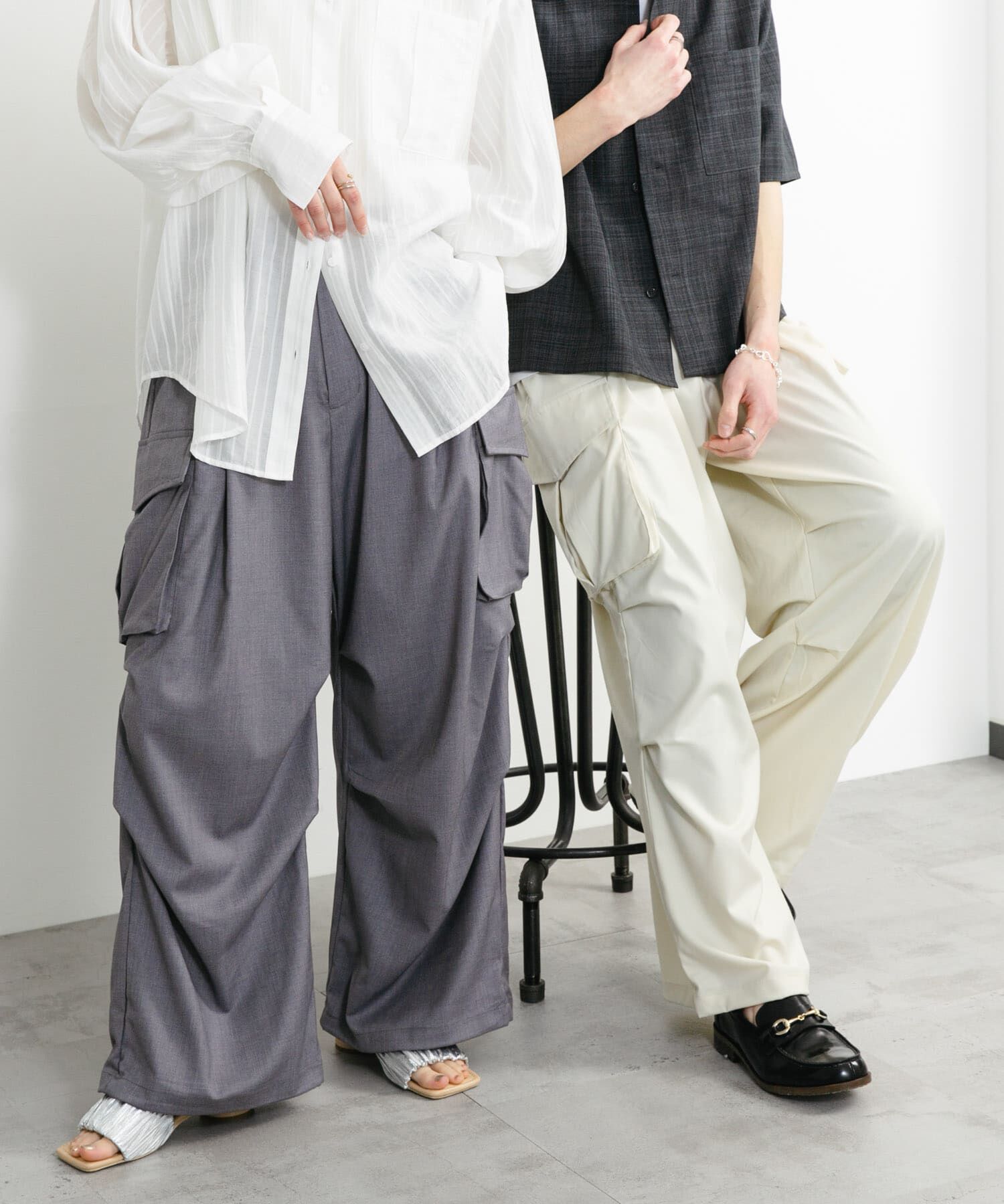 SENSE OF PLACE by URBAN RESEARCH「『ユニセックス』ワイドカーゴパンツ」|その他|グレー