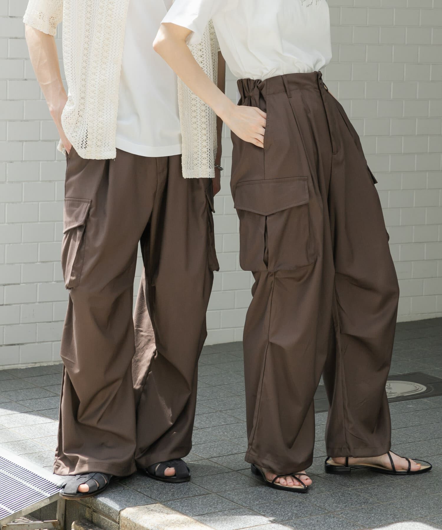 SENSE OF PLACE by URBAN RESEARCH「『ユニセックス』ワイドカーゴパンツ」|その他|ブラウン