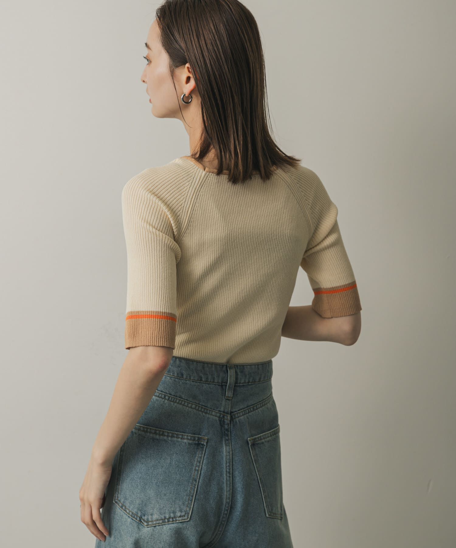 SENSE OF PLACE by URBAN RESEARCH「スクエアネックバイカラーコンパクトセーター」|ニット・セーター|