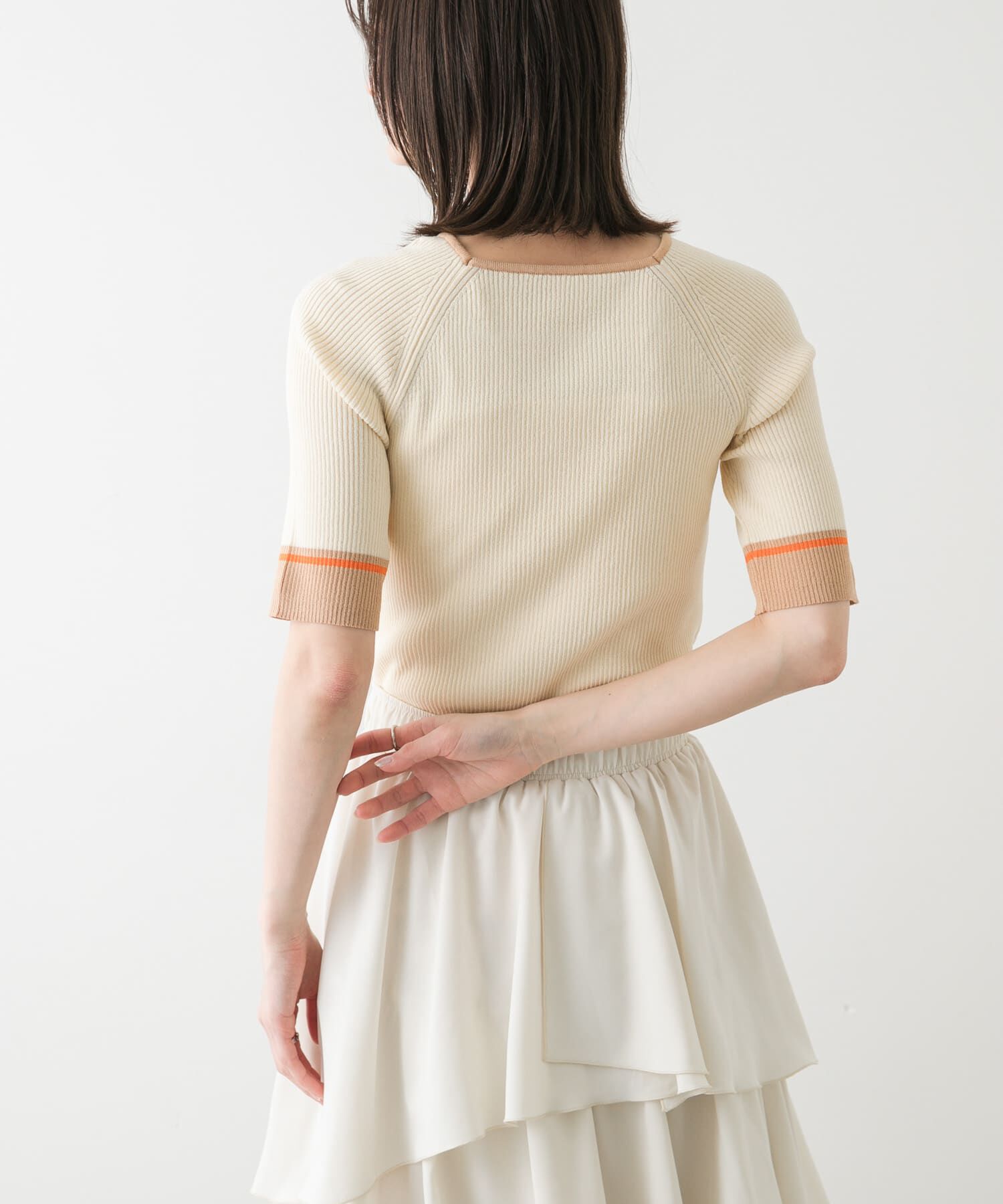 SENSE OF PLACE by URBAN RESEARCH「スクエアネックバイカラーコンパクトセーター」|ニット・セーター|