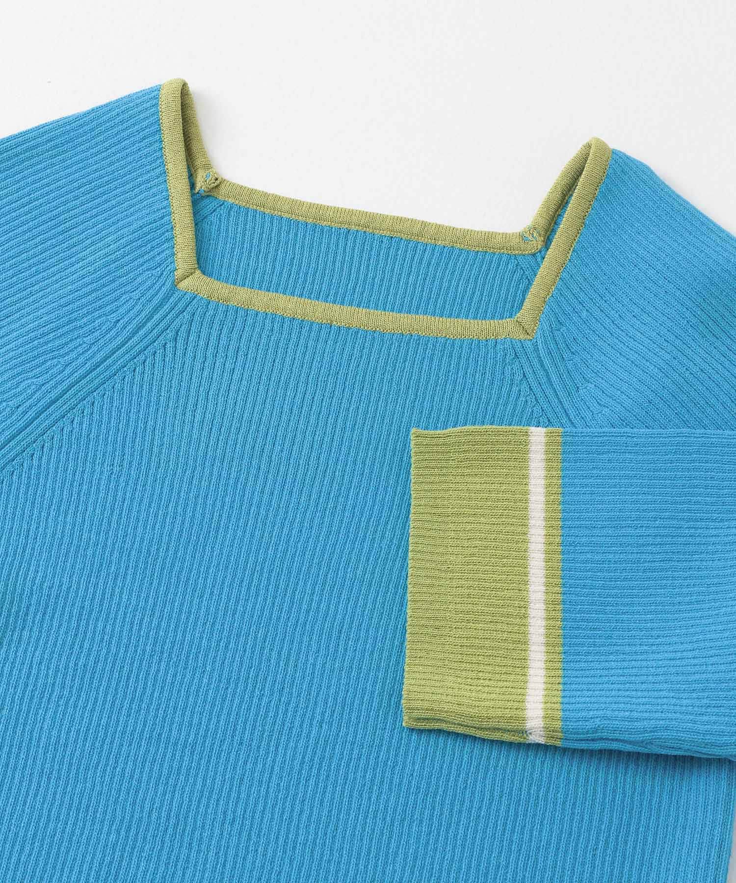 SENSE OF PLACE by URBAN RESEARCH「スクエアネックバイカラーコンパクトセーター」|ニット・セーター|