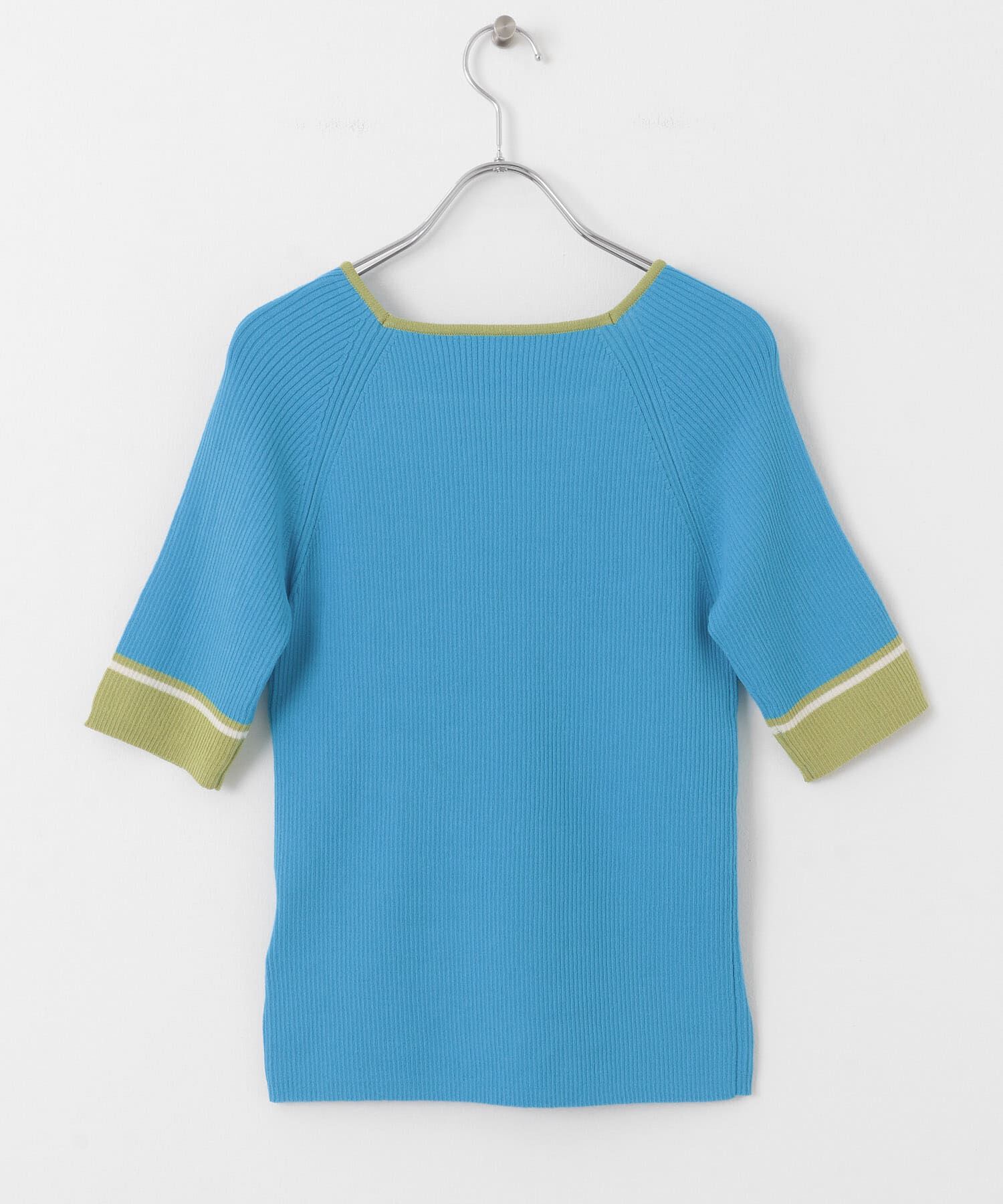 SENSE OF PLACE by URBAN RESEARCH「スクエアネックバイカラーコンパクトセーター」|ニット・セーター|