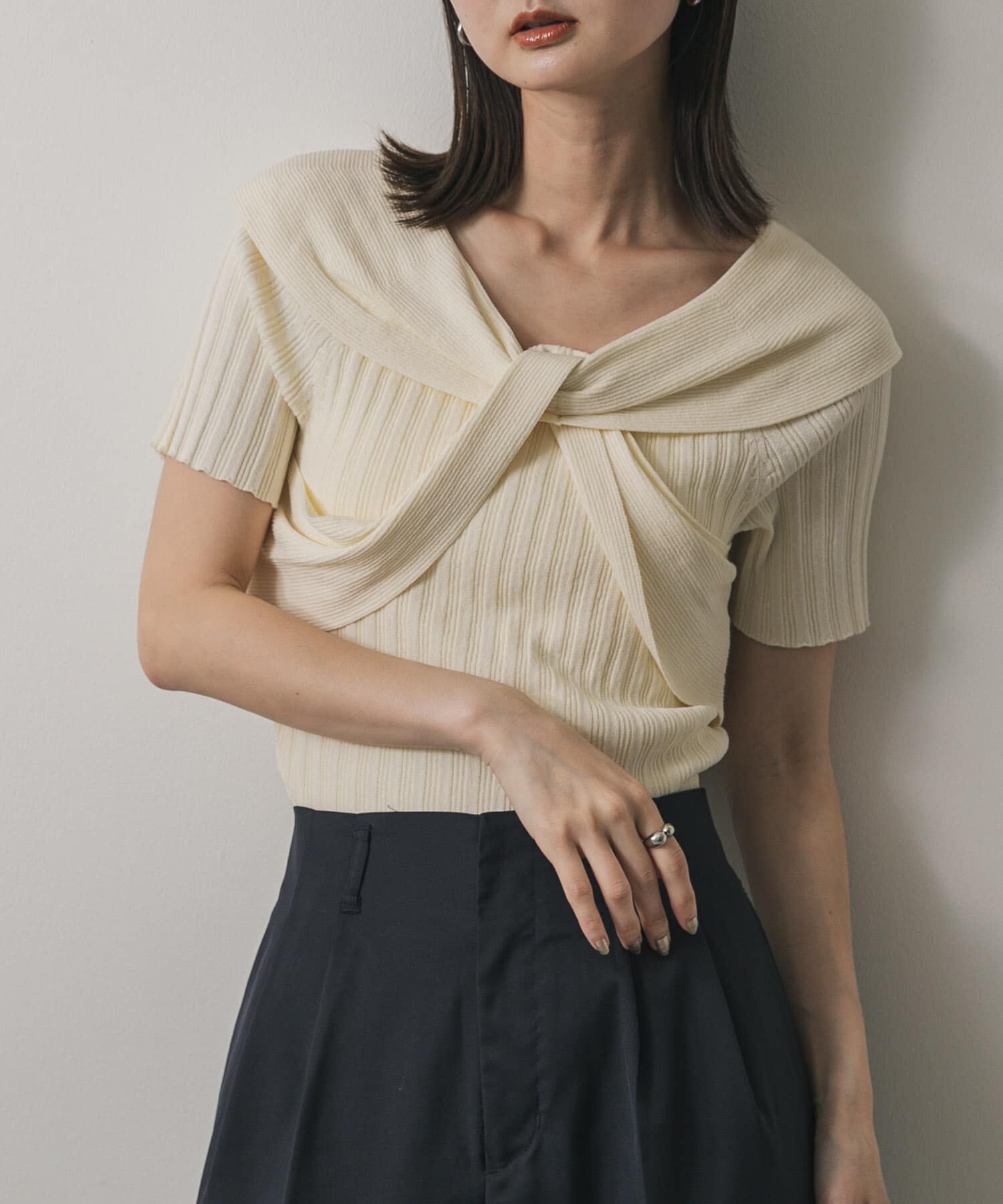 SENSE OF PLACE by URBAN RESEARCH「ツイストランダムリブセーター」|ニット・セーター|アイボリー