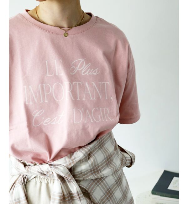  「《手洗い可能》Le plusロゴTシャツ」|Tシャツ・カットソー|ピンク