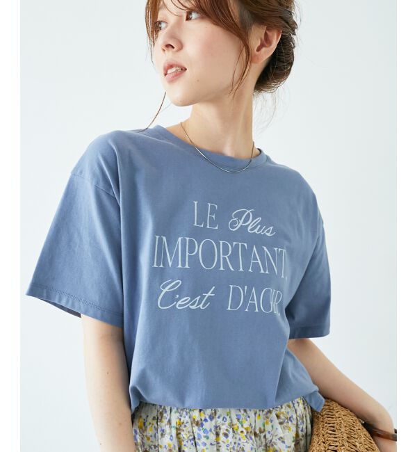  「《手洗い可能》Le plusロゴTシャツ」|Tシャツ・カットソー|ブルー