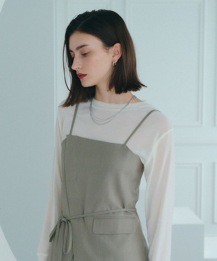 YECCA VECCA「クルーネックレイヤードシアートップス」|Tシャツ・カットソー|