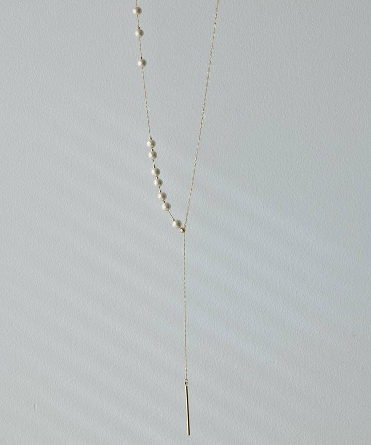 YECCA VECCA「2wayコットンパールスライドラリエット」|ネックレス|