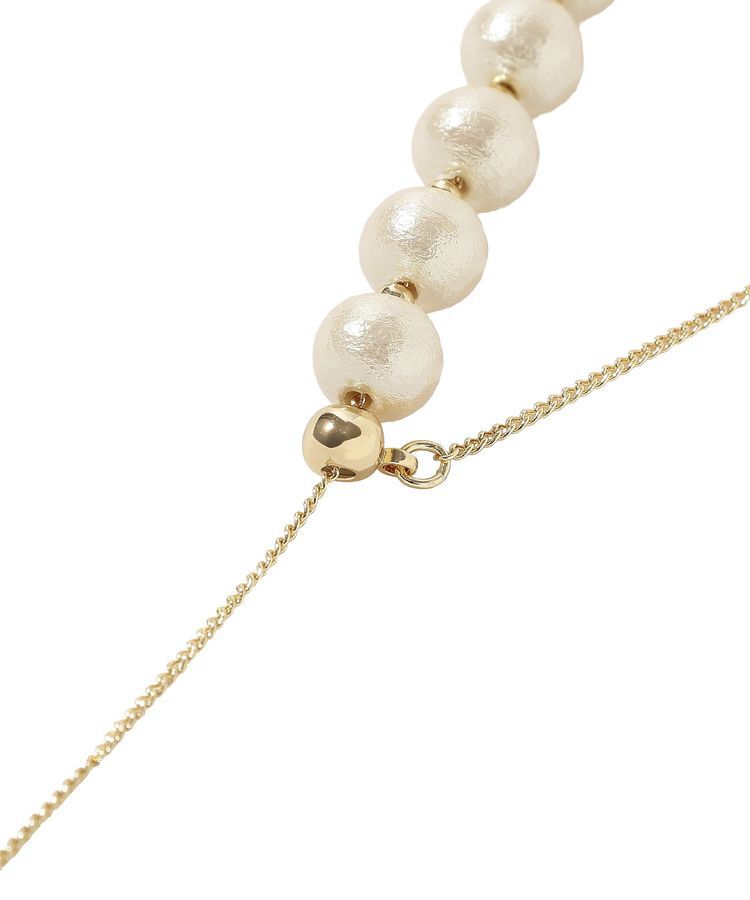 YECCA VECCA「2wayコットンパールスライドラリエット」|ネックレス|