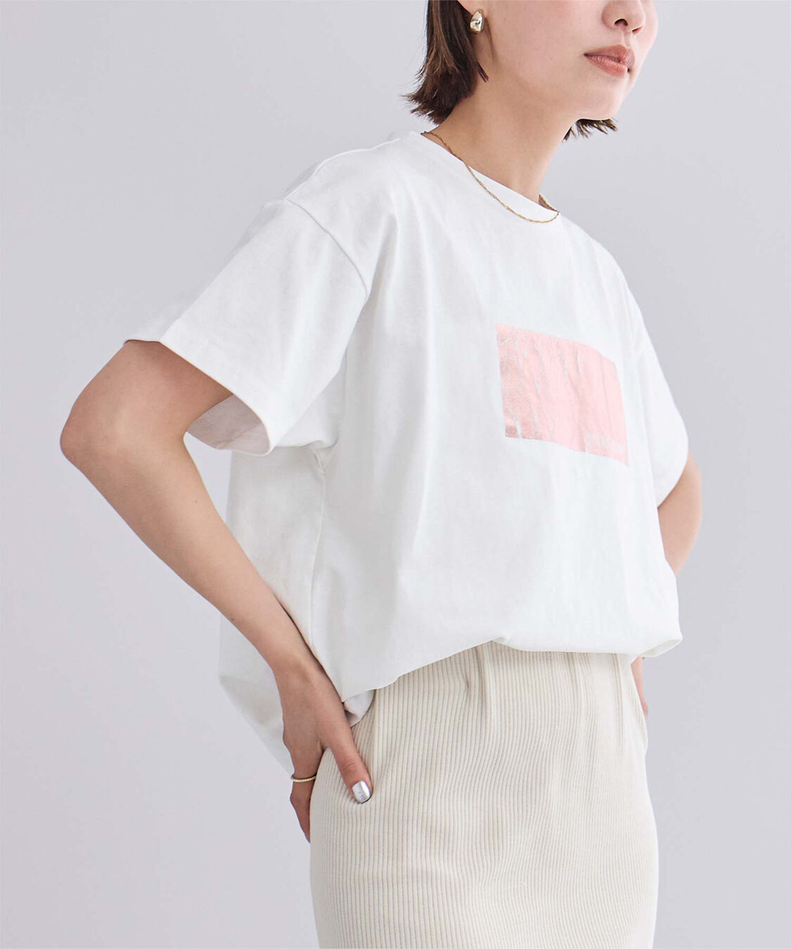 ur's「箔プリントTシャツ」|Tシャツ・カットソー|