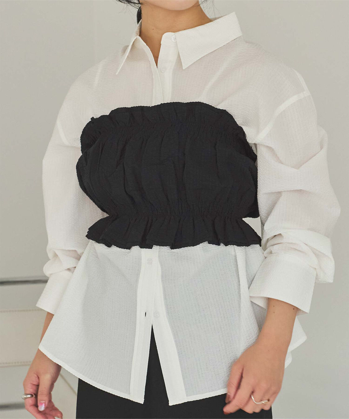 titivate「サッカーストライプシャーリングビスチェ」|チューブトップ|