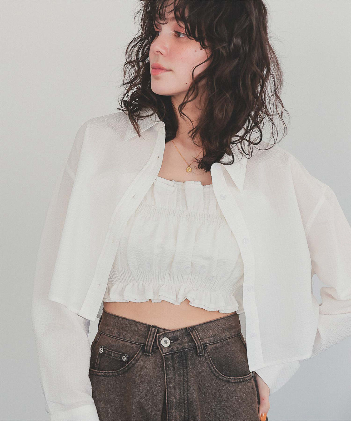 titivate「サッカーストライプシャーリングビスチェ」|チューブトップ|