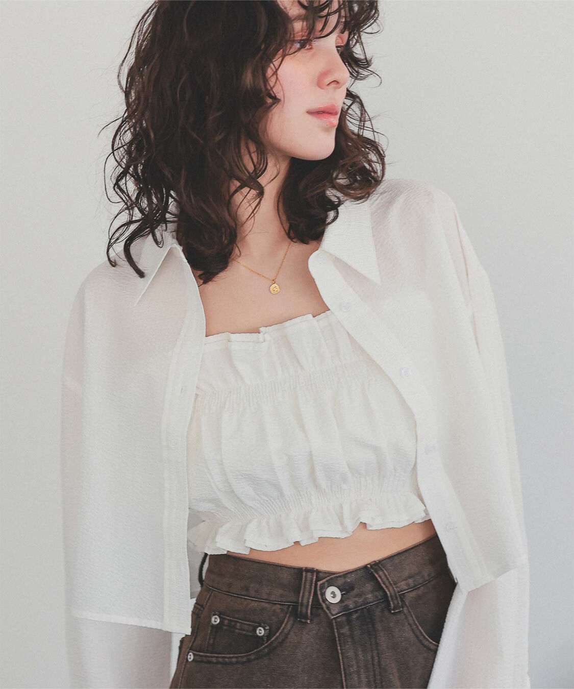 titivate「サッカーストライプシャーリングビスチェ」|チューブトップ|